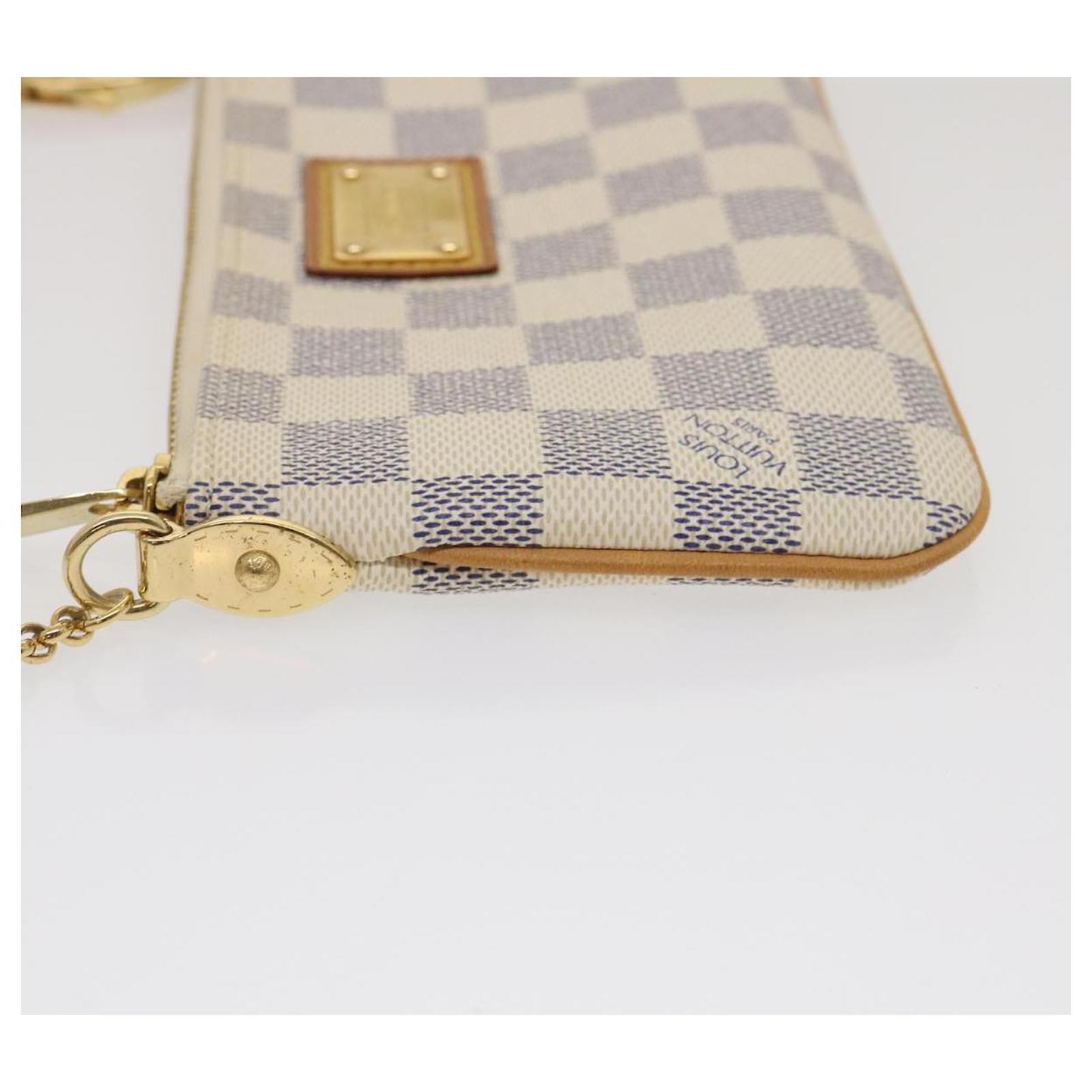 Louis Vuitton Damier Azur Pochette Mira mm Accessory Pouch N63078 LV Auth Ms234A, Women's