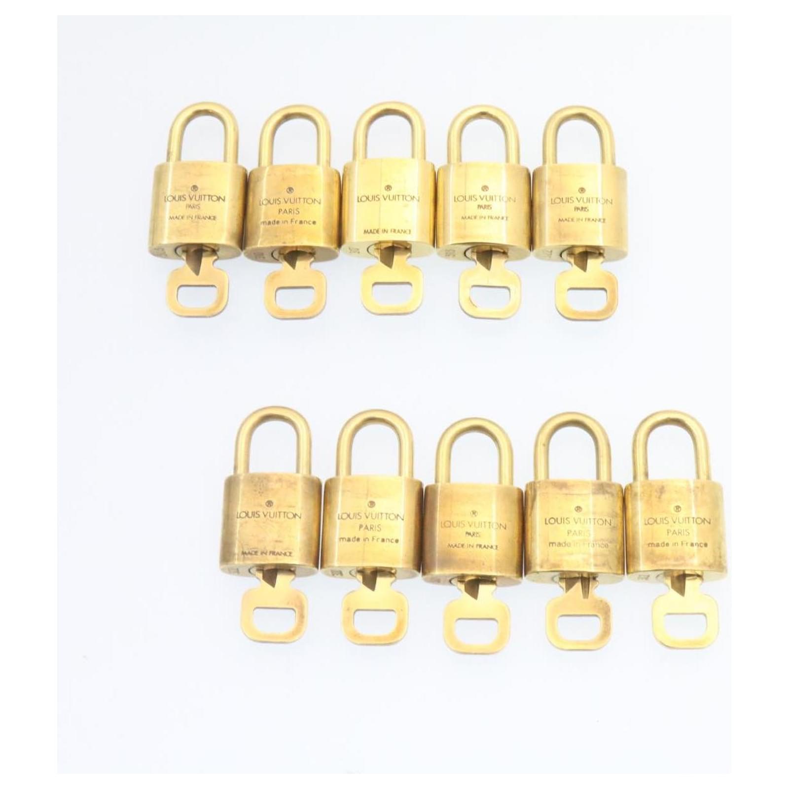 Louis Vuitton Gold #664 Padlock and Key Set Cadena Lock Full Kit