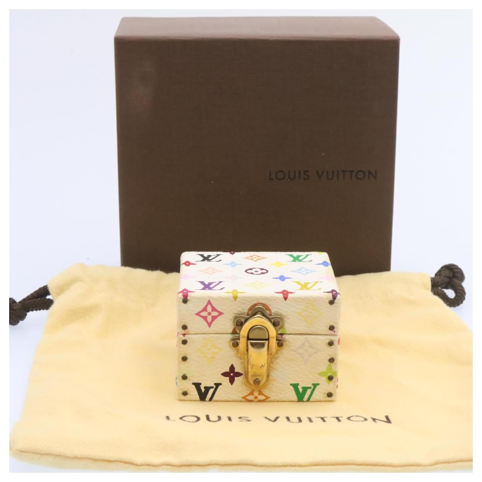 LOUIS VUITTON Monogram Multicolor Jewelry Box White LV Auth am1643g