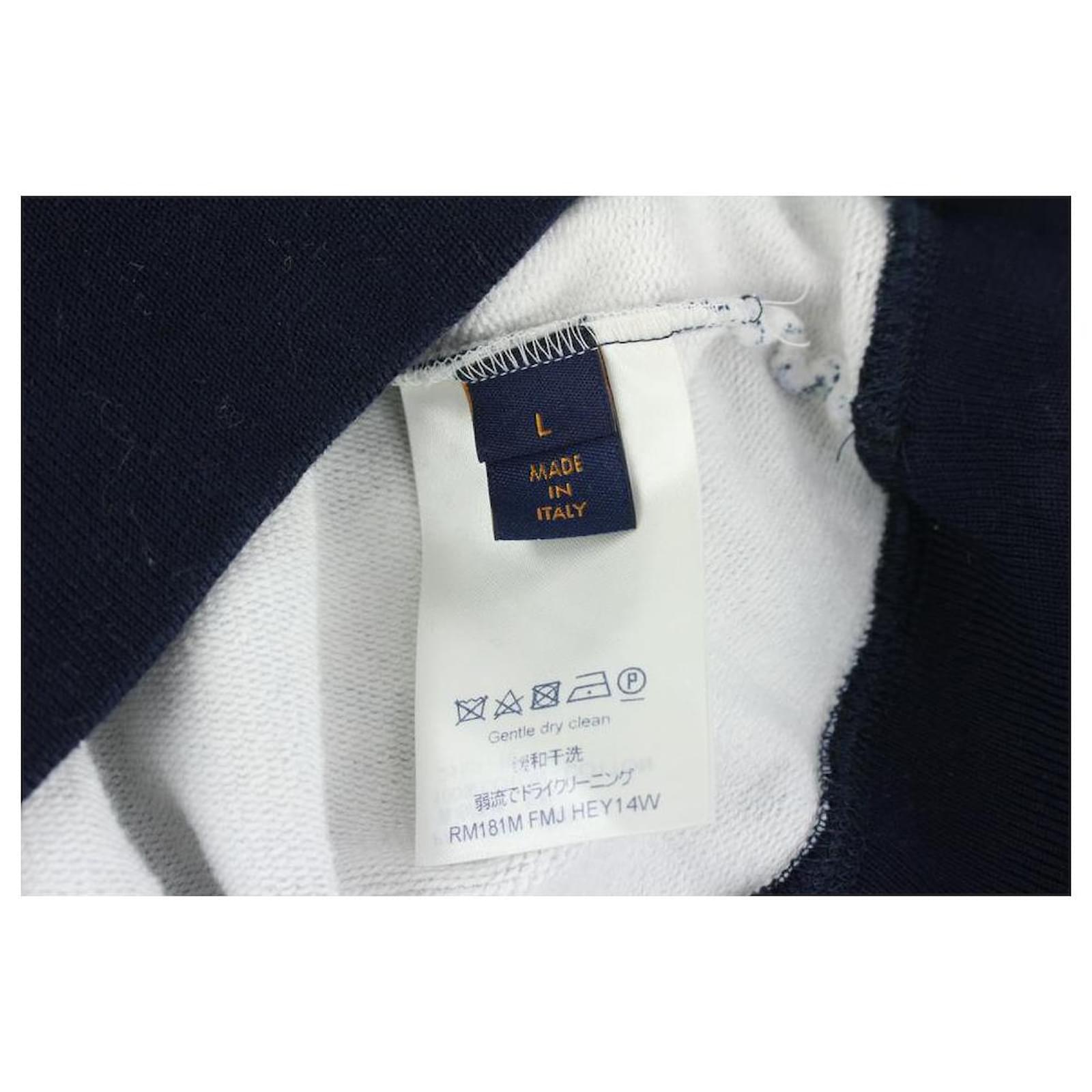 Louis Vuitton Men L Virgil Abloh Navy Varsity Leaves Leaf Printed Sweatshirt  11VL415 ref.633874 - Joli Closet