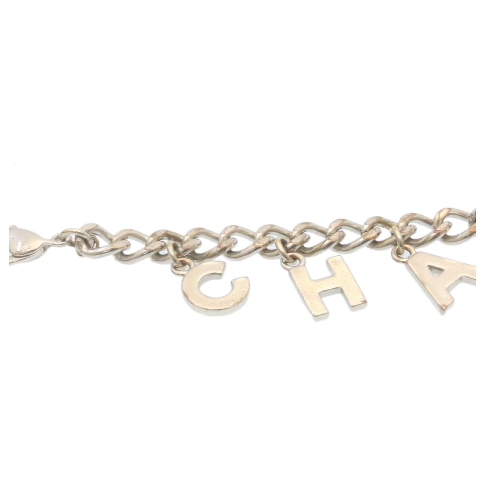 CHANEL Bracelet Silver CC Auth am2155g Silvery Metal ref.634314