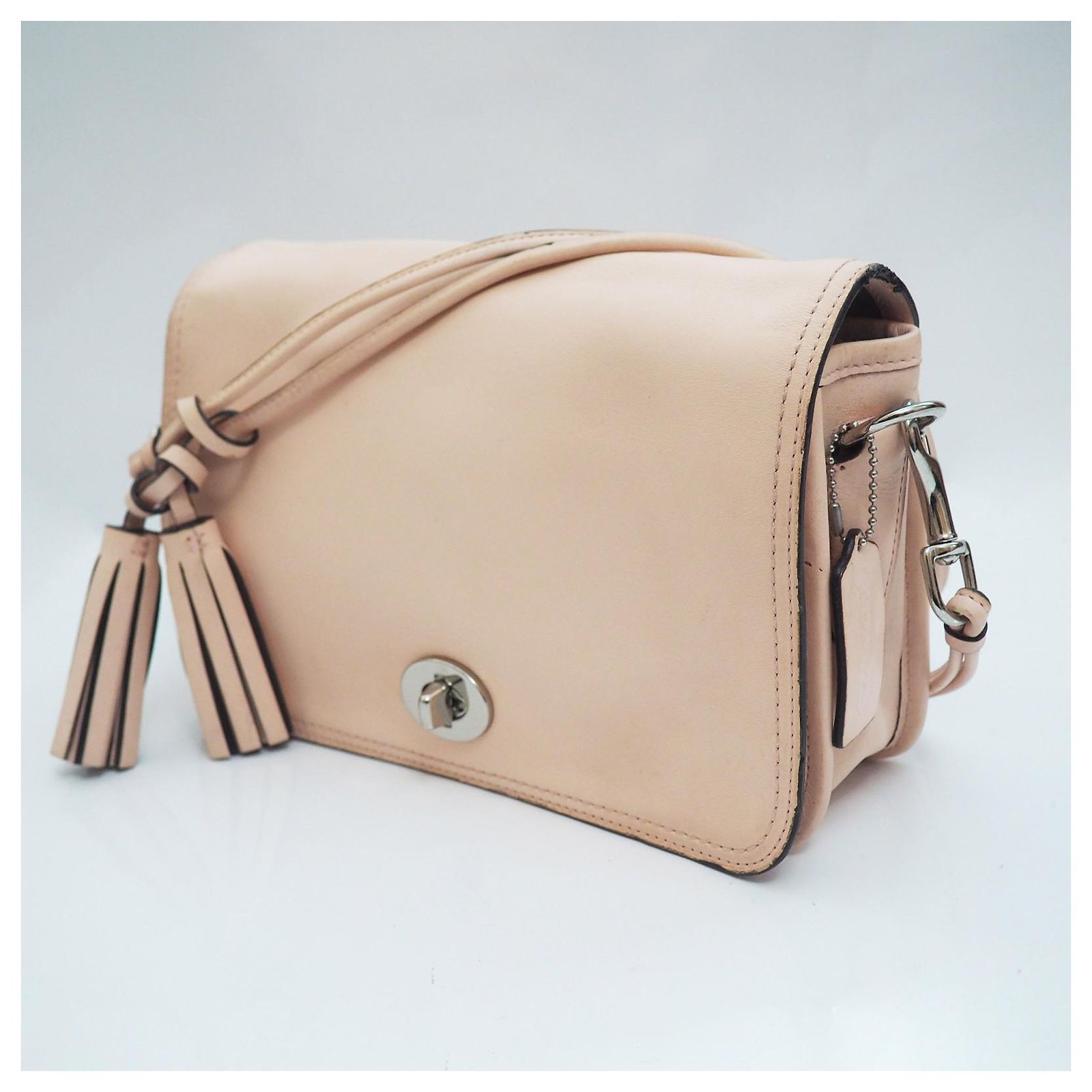 Coach Legacy Penny shoulder crossbody bag in nude pink Leather ref 