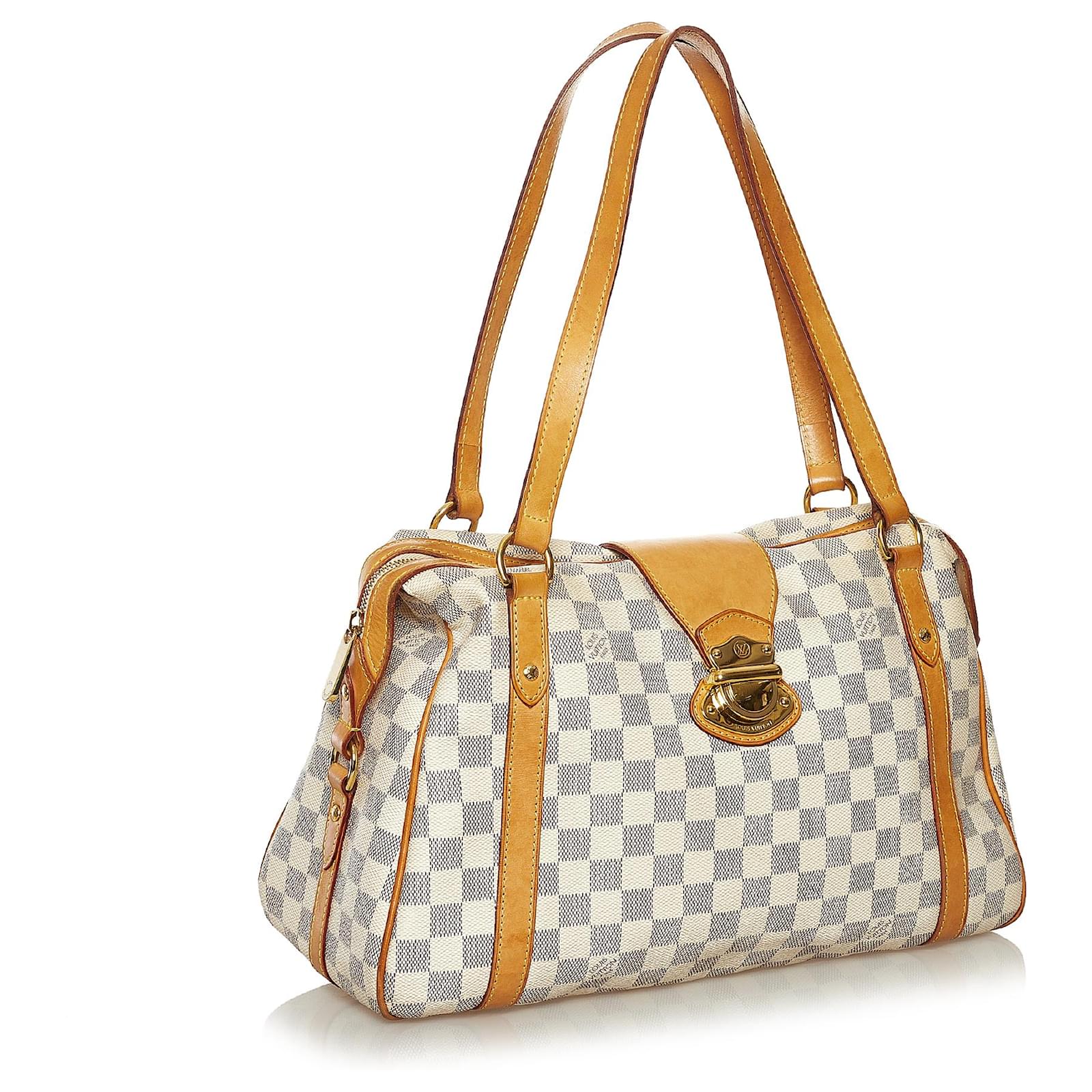 Louis Vuitton White Damier Azur Stresa PM Blue Leather Cloth ref.508123 -  Joli Closet