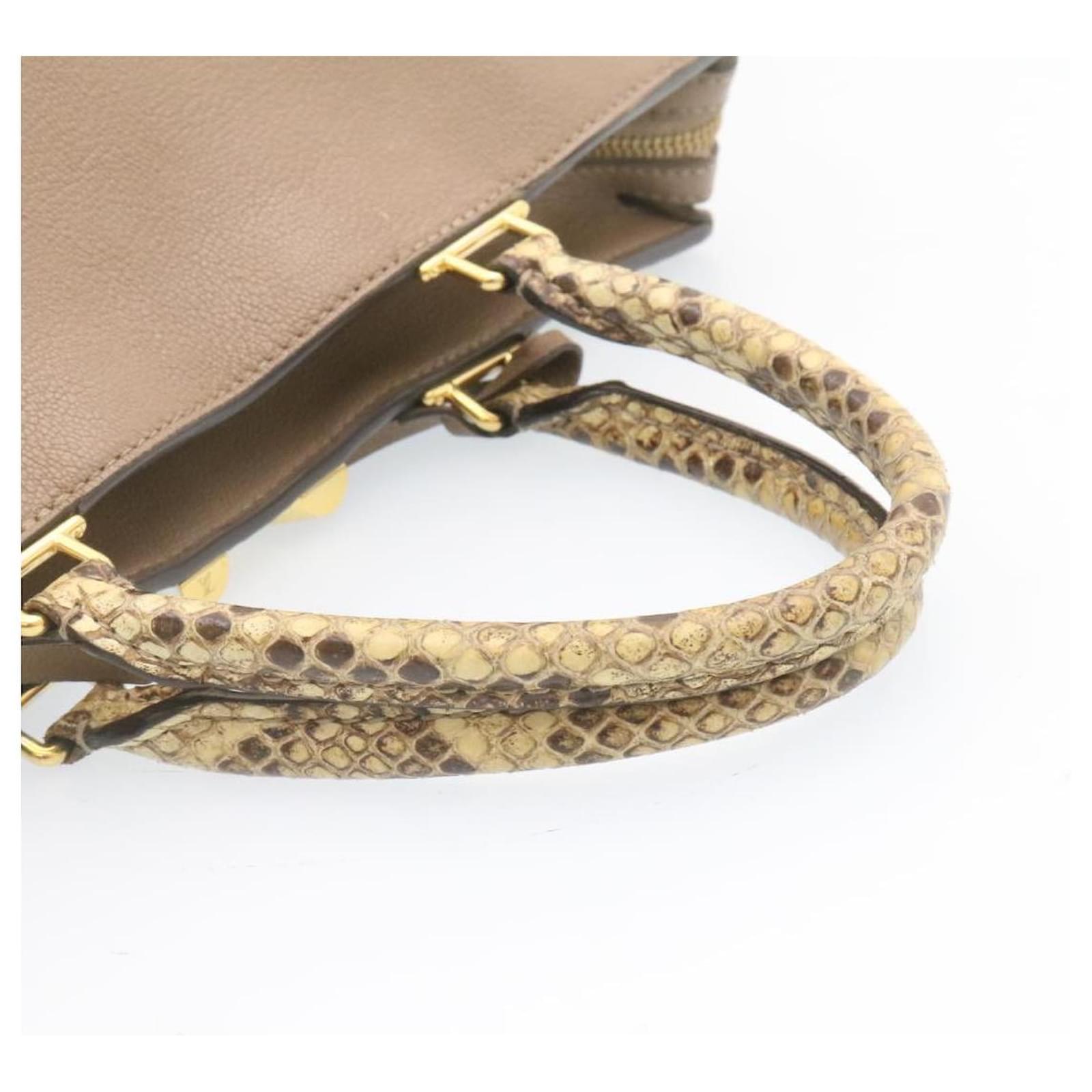 LOUIS VUITTON Very Zip Tote Hand Bag Leather Snake Skin N94301 LV Auth  24504a Beige ref.635801 - Joli Closet