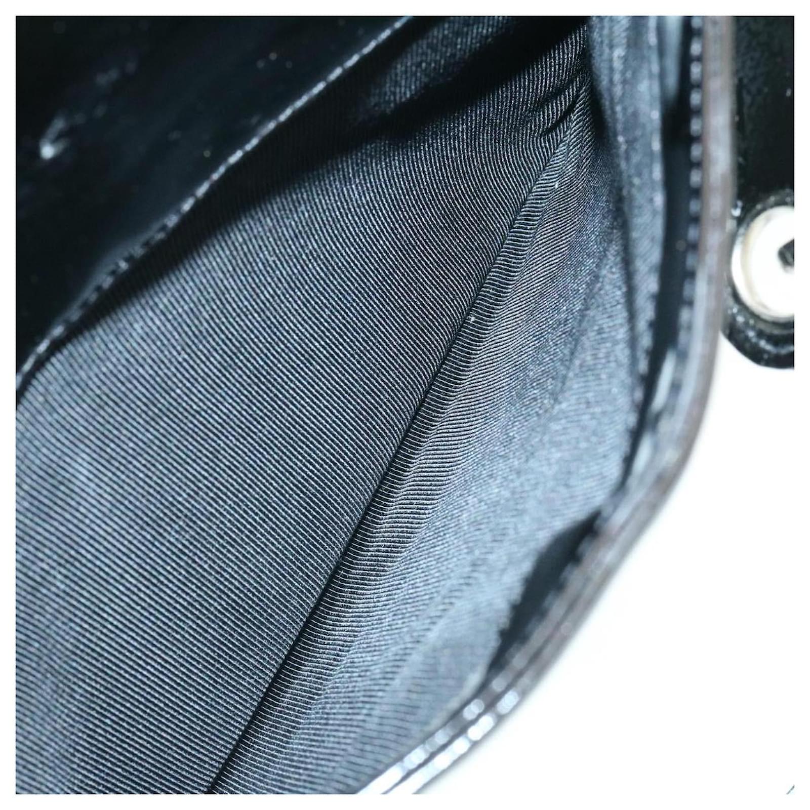 CHANEL COCO Mark Chain Shoulder Bag Enamel Black CC Auth
