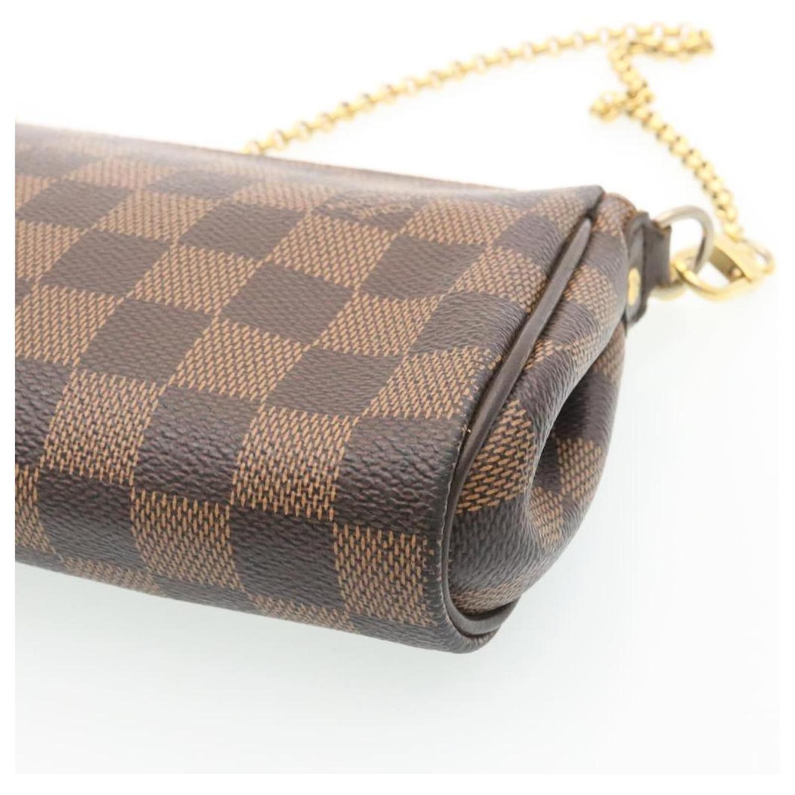 Louis Vuitton Damier Ebene Eva 2Way Shoulder Hand Pouch Bag w/ Straps  N55213