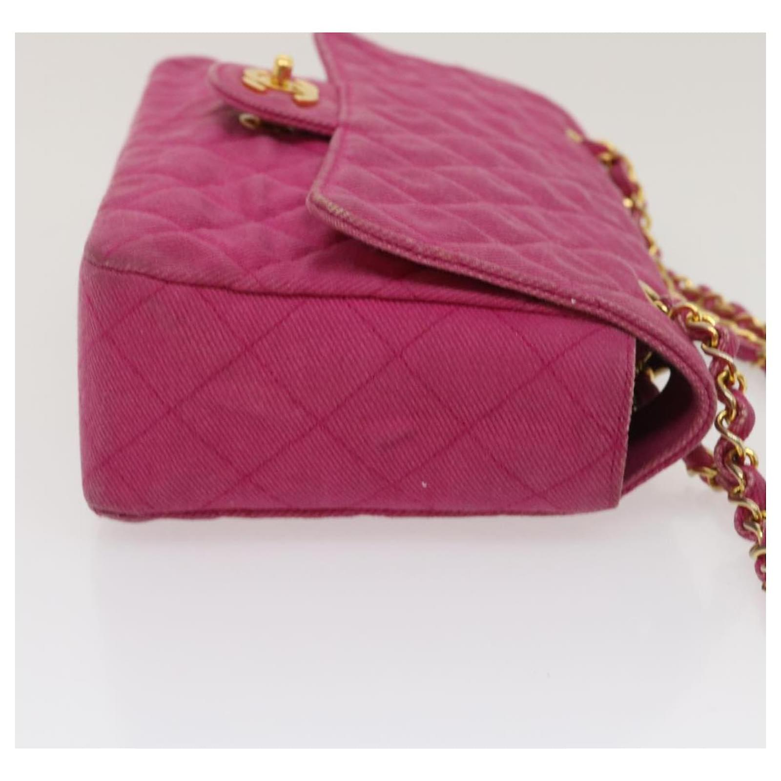 CHANEL Matelasse 25 Double Chain Flap Shoulder Bag Canvas Brown CC Auth  jk1406A Pink Cloth ref.635993 - Joli Closet