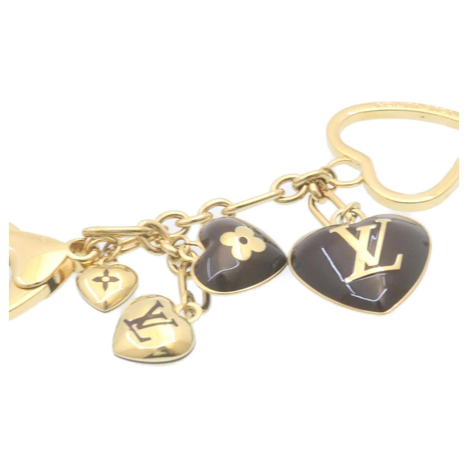 LOUIS VUITTON Bijoux Sac Coeur Heart Charm M65757 Gold Amarante LV