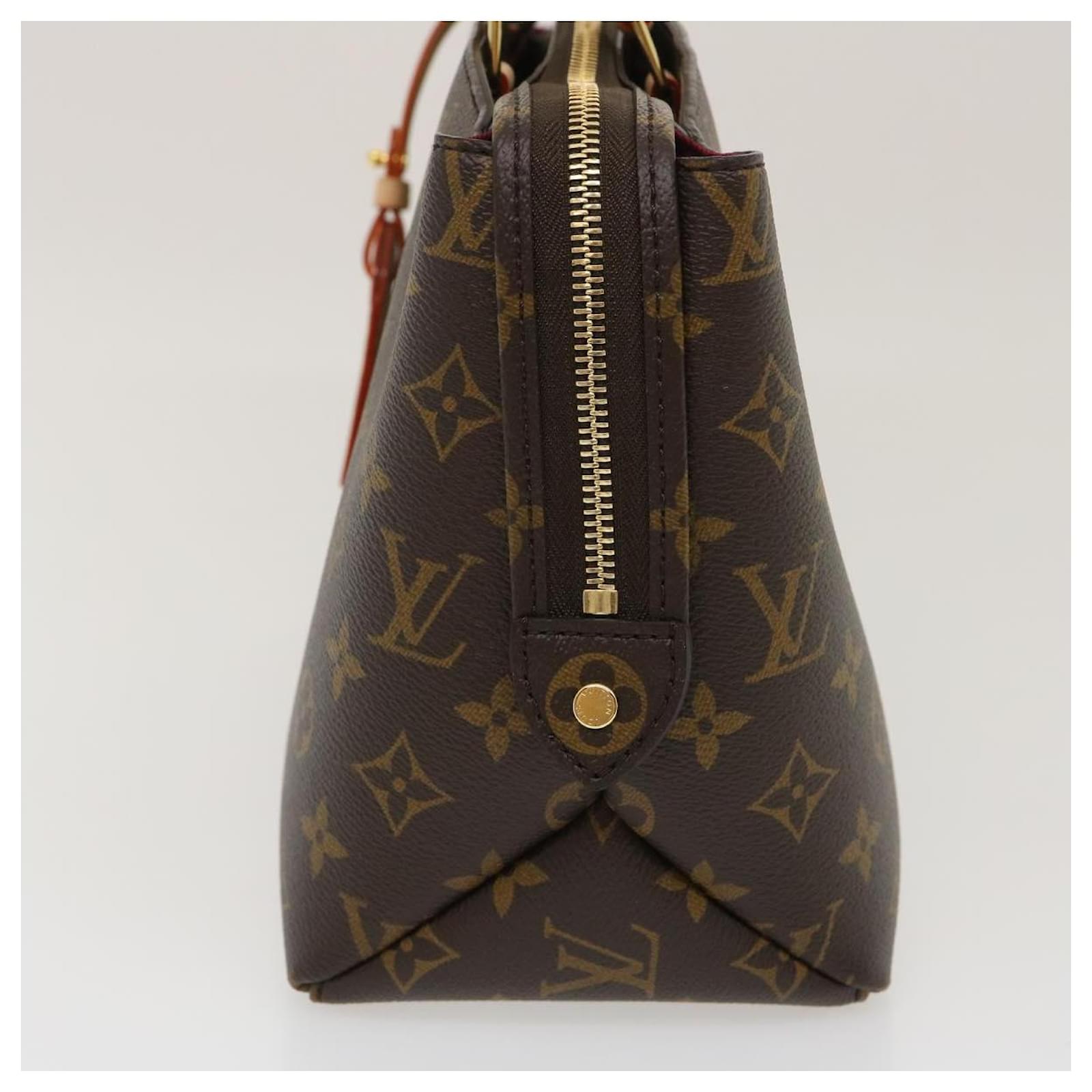 LOUIS VUITTON France Auth W Monogram PM Cherry Leather Tote Handbag TR4184  $4400