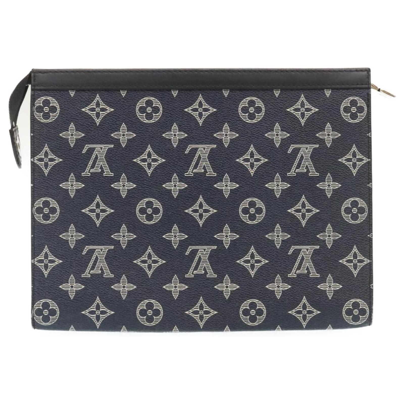 Louis Vuitton Monogram Bunny Clutch Bag Satin Leather Pink Black LV Auth 30276A
