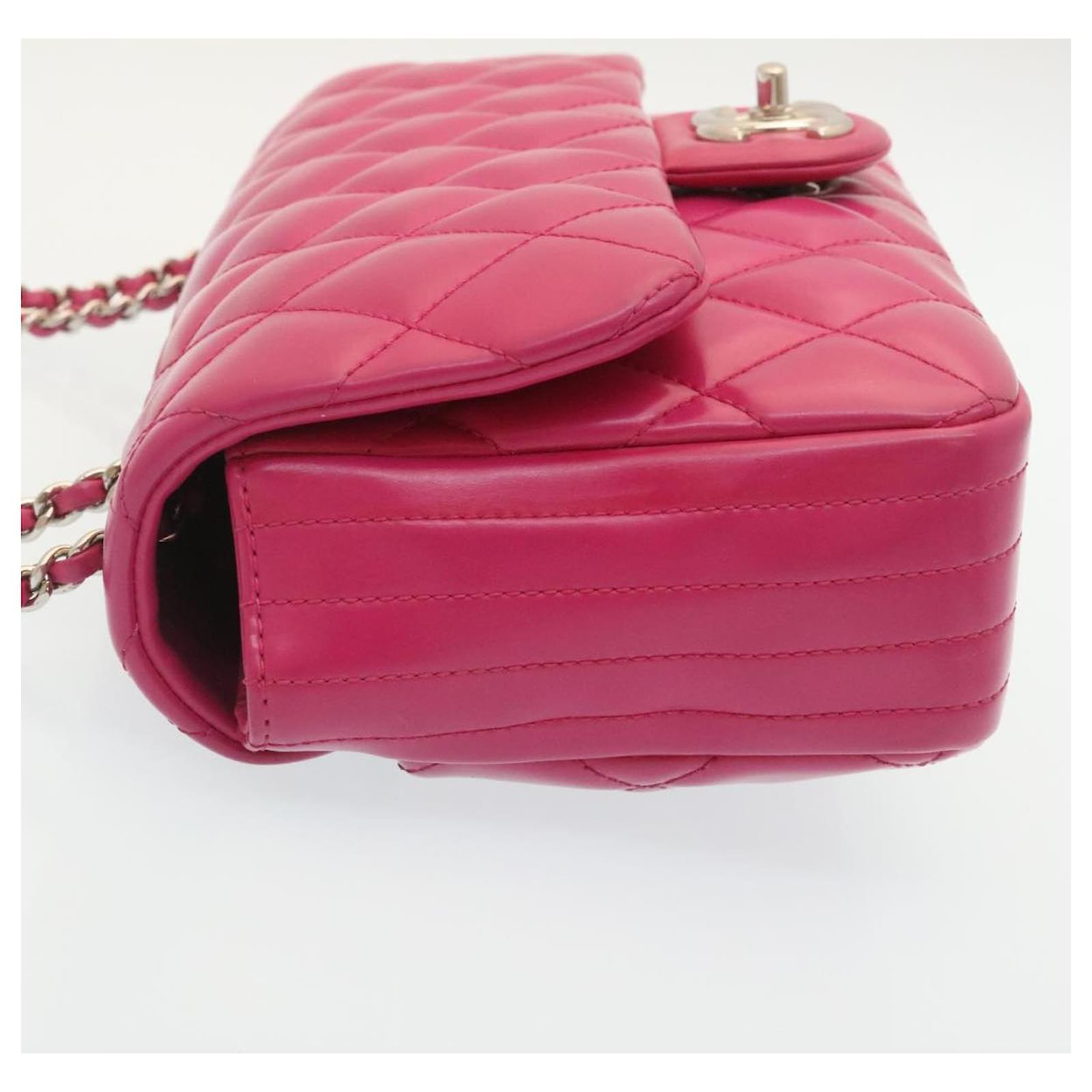 Handbags Chanel Chanel Matelasse Coco Rain Double Chain Shoulder Bag Lamb Skin Pink Auth 29191A