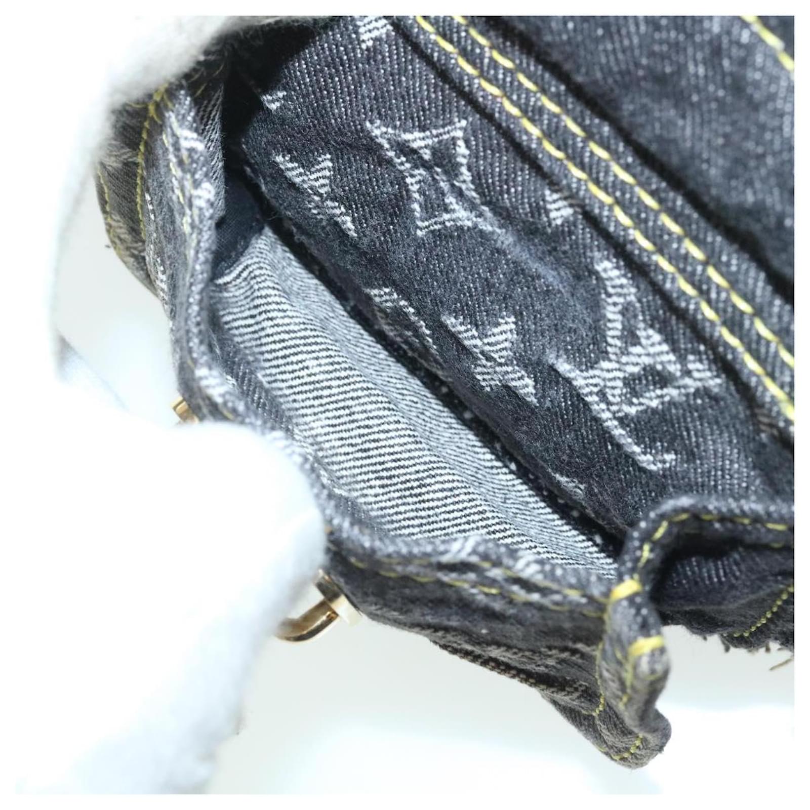  Louis Vuitton M95383 Patchwork Pouch Monogram Denim Pouch  Shoulder Bag Monogram Denim Women's Used, Black x Gray; Indicated Color:  Gray : Clothing, Shoes & Jewelry