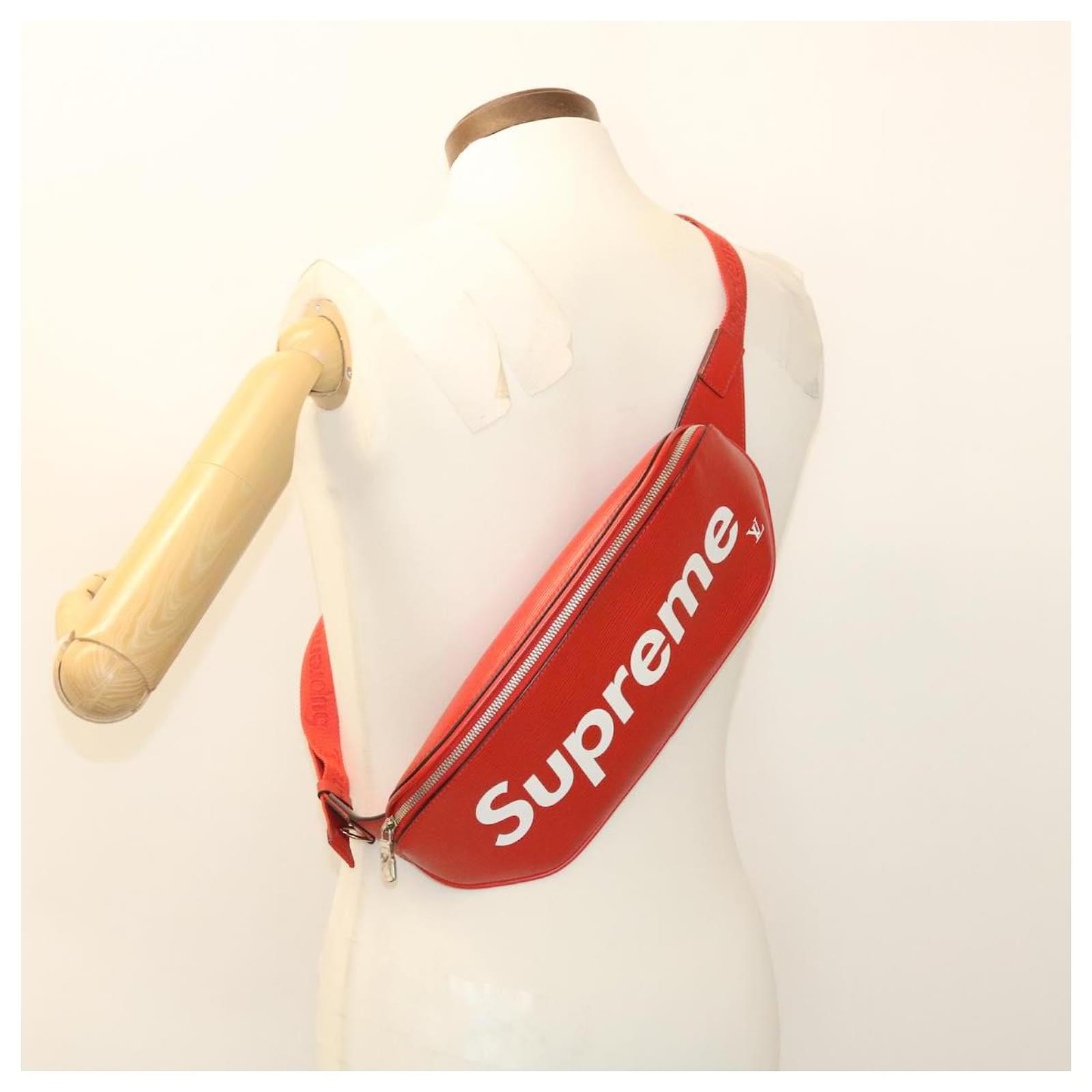 LOUIS VUITTON × Supreme Epi Bum Bag Waist Bag Red M53418 LV Auth