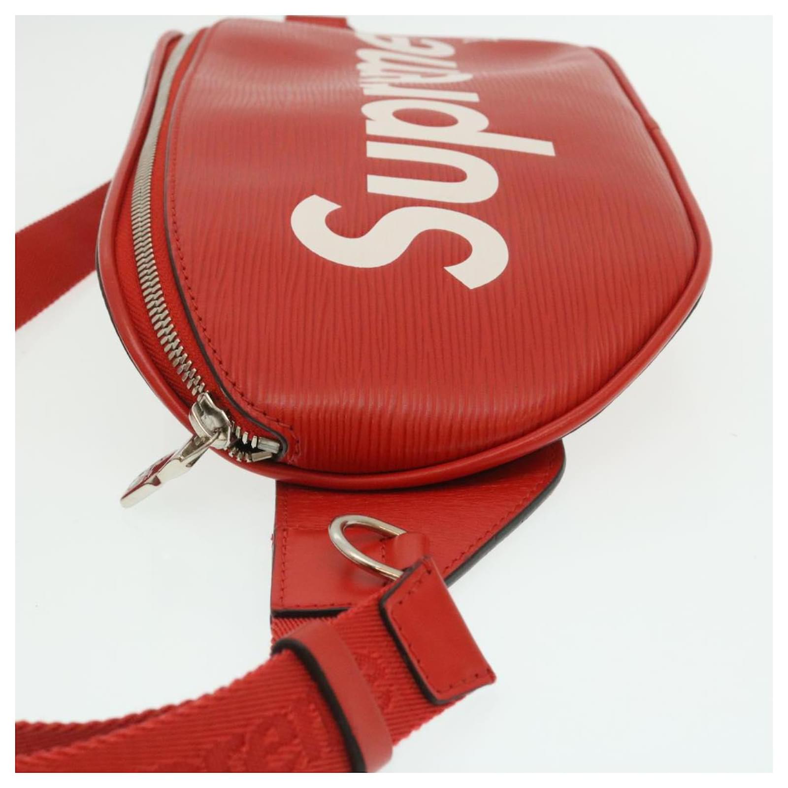 LOUIS VUITTON �~ Supreme Epi Bum Bag Waist Bag Red M53418 LV Auth