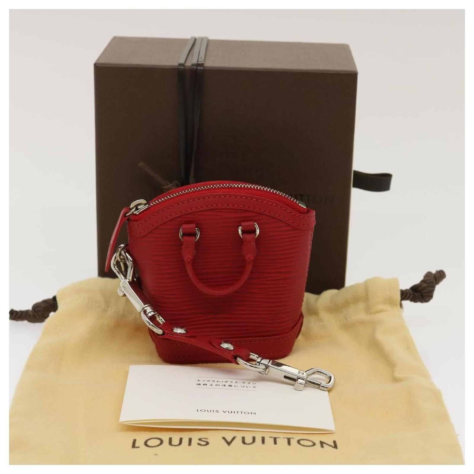 LOUISVUITTON Louis Vuitton Mini Lockit Bag Charm Epiline White Yvoire  Keychain 20190222