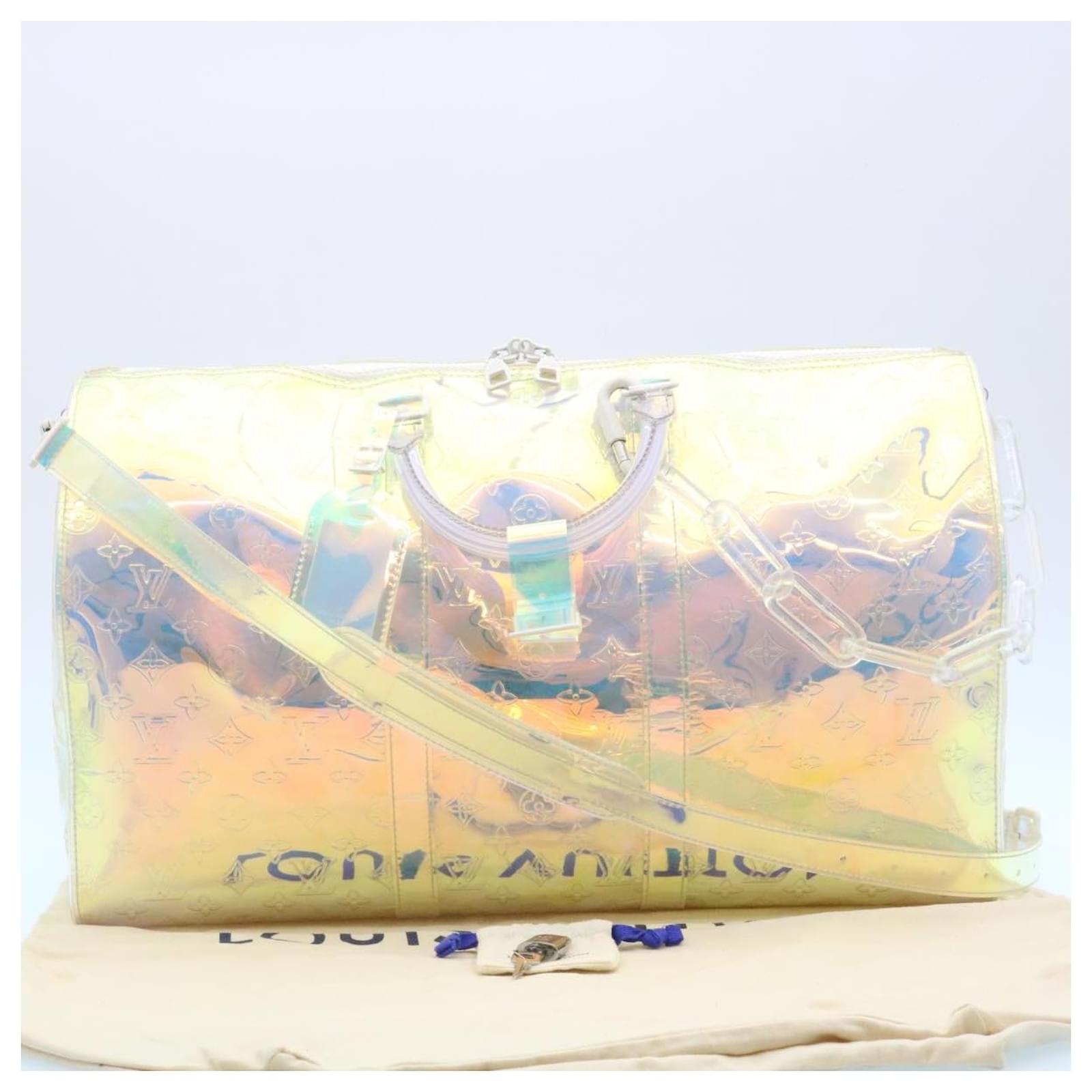 Auth Louis Vuitton Monogram Prism Keepall Bandouliere 50 M53271 Boston bag