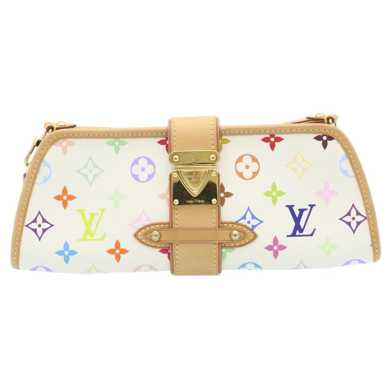 Auth Louis Vuitton M40049 Monogram Multicolor Shirley Shoulder Bag White F/S