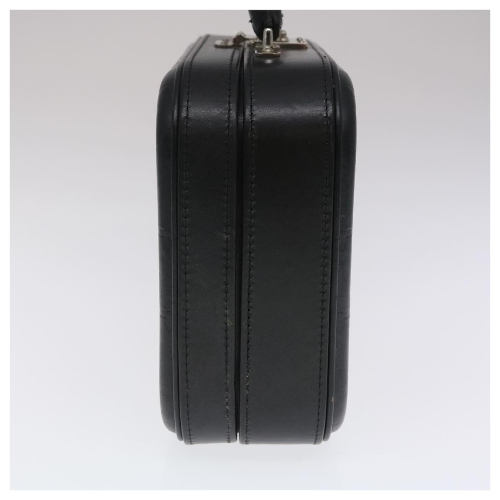 Louis Vuitton Valisette Handbag Monogram Glace Leather PM Black