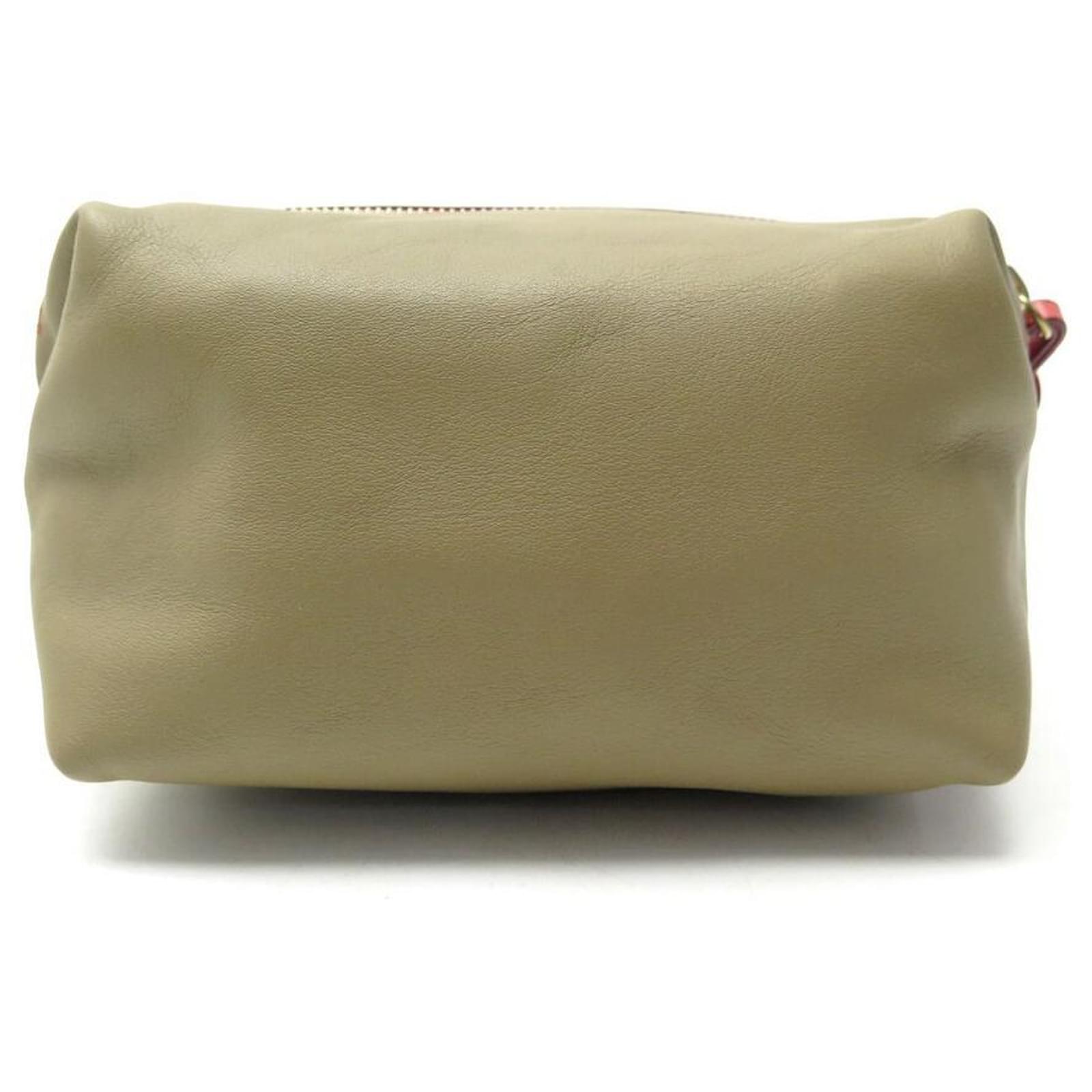 Chloé NEW CHLOE HAND CASE 16CM HAND BAG PURSE GRAIN TAUPE LEATHER