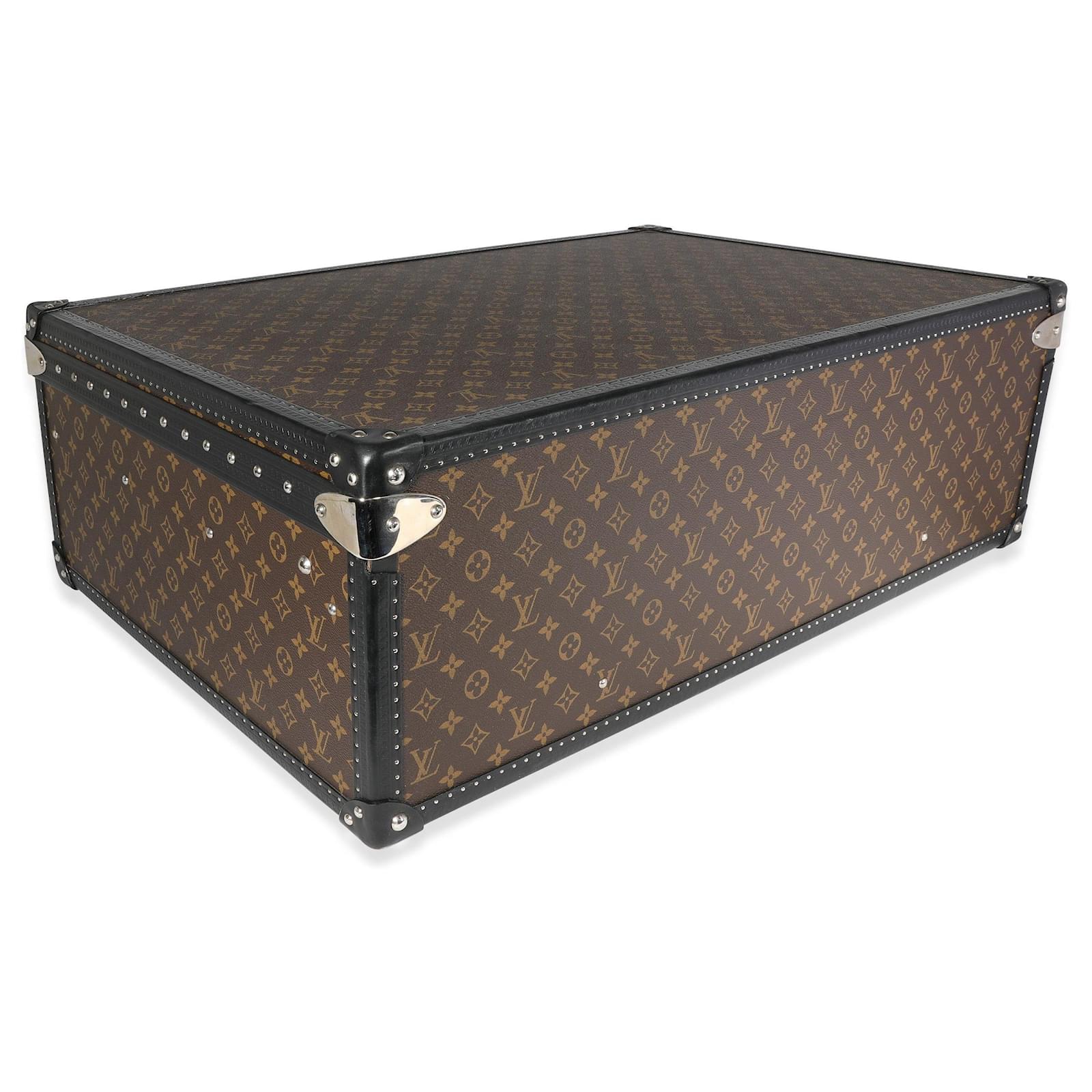 Louis Vuitton Monogram Macassar & Black Leather Alzer Trunk 80 Brown  ref.637199 - Joli Closet