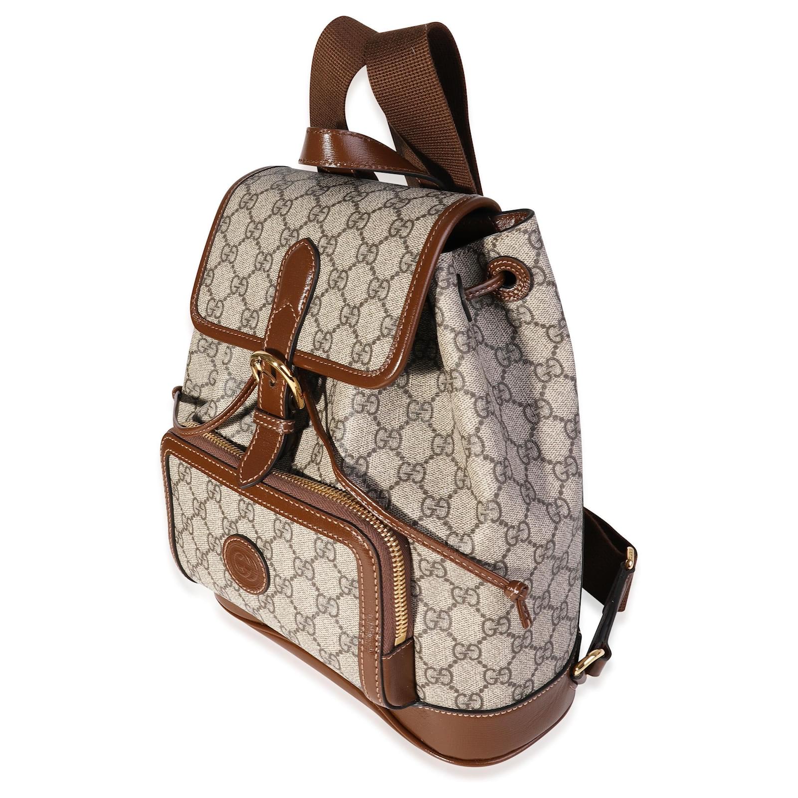 Interlocking G logo leather backpack, Gucci Kids