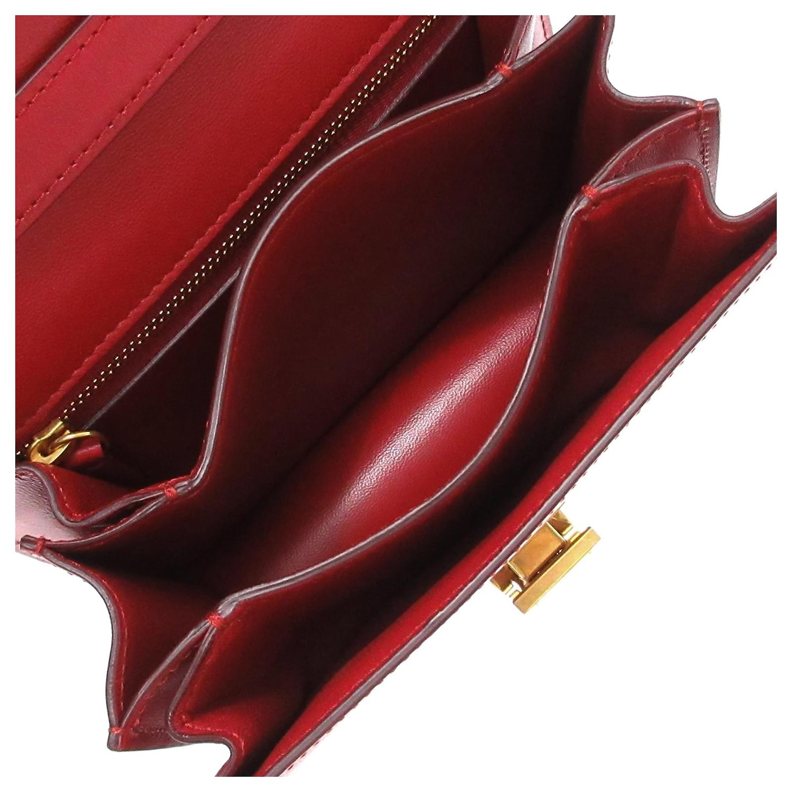 Céline Classic Box Bag Red Leather Pony-style calfskin ref.961993 - Joli  Closet