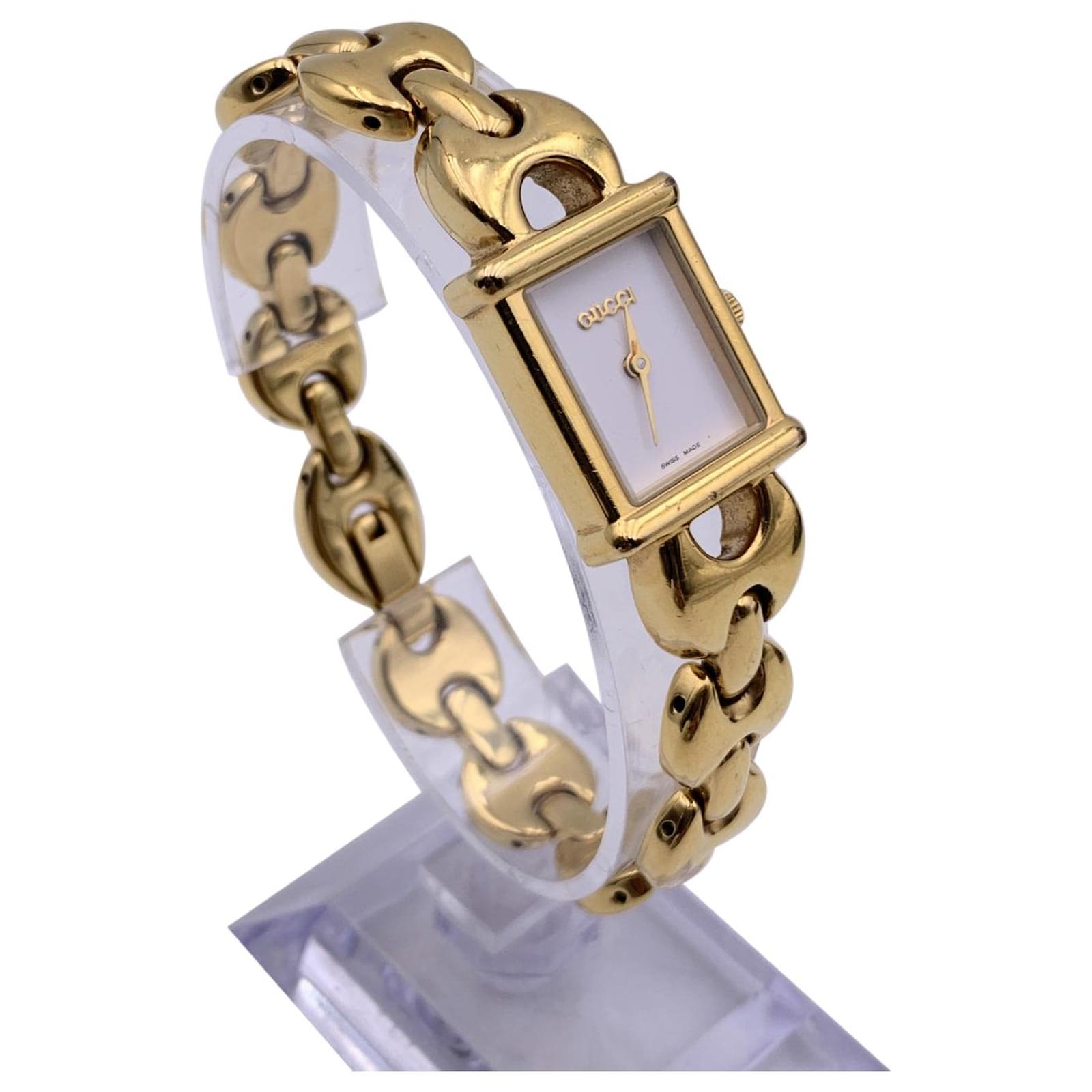 GUCCI ゴールド 腕時計 Gucci Gold Stainless Steel 1800 L Watch with Changing Bracelets