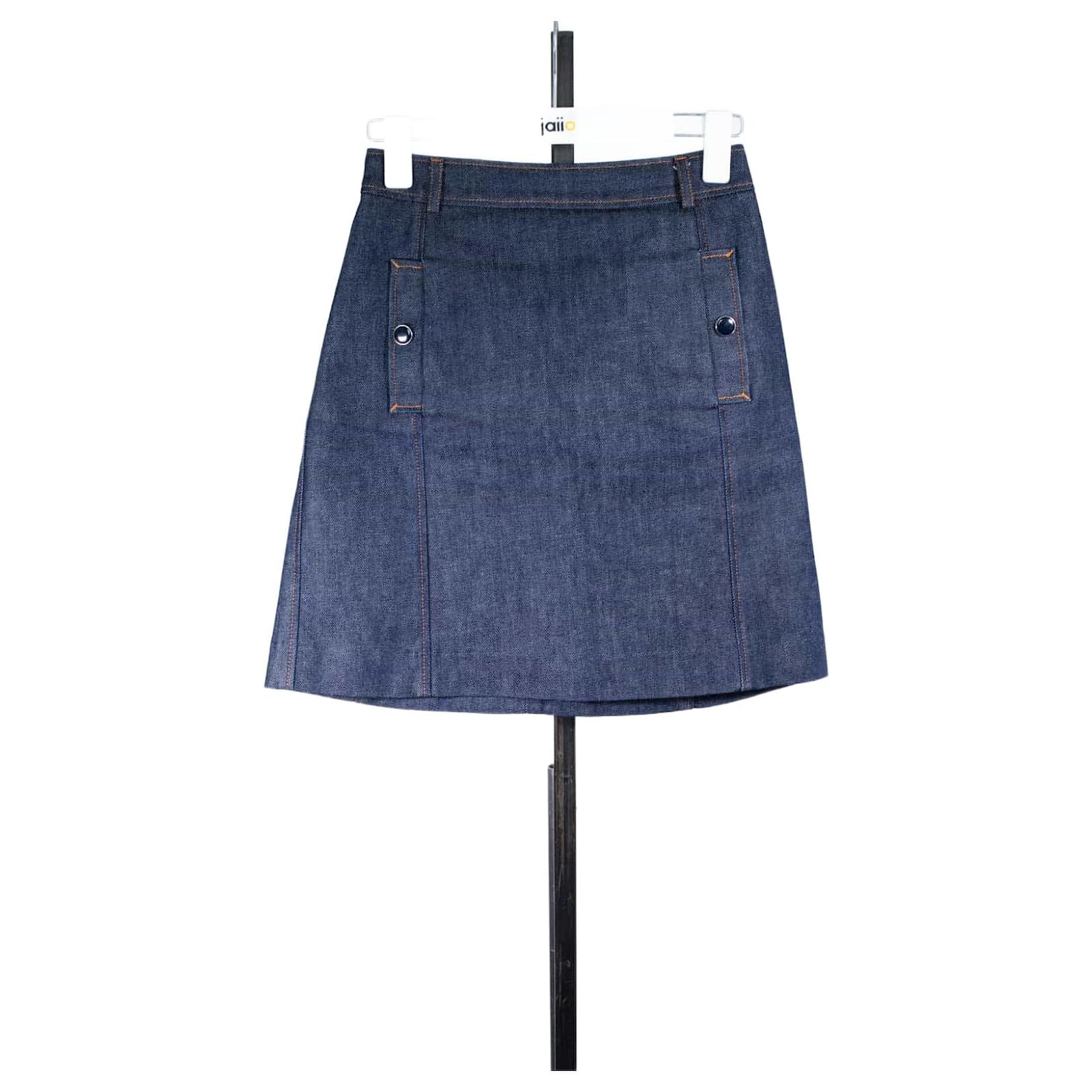 Vanessa Bruno Vanessa Seward Short Skirt 34 Blue Cotton ref.639034 ...