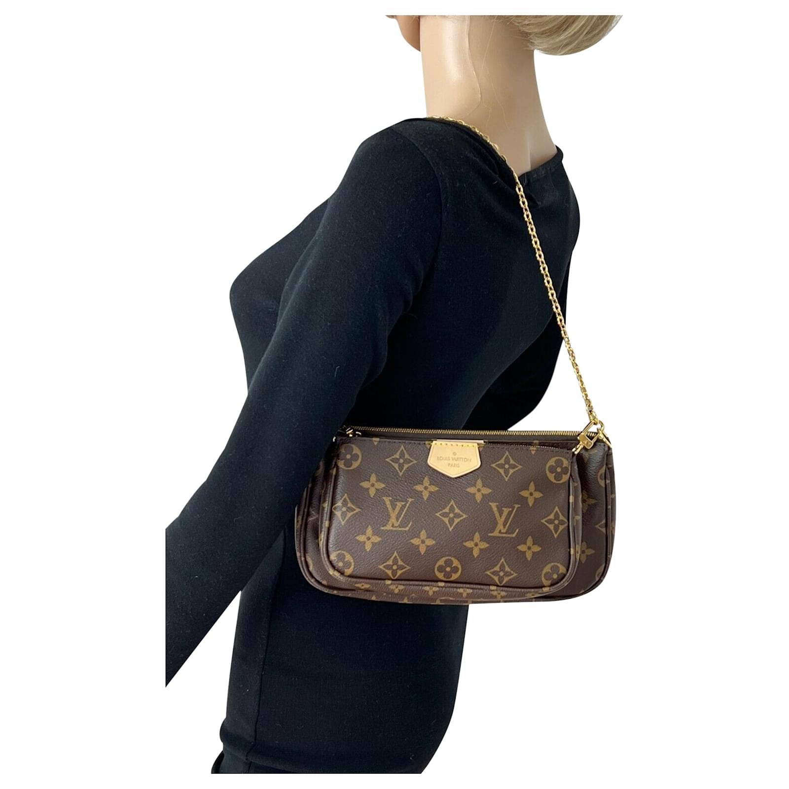 Borsa multi pochette da donna Louis Vuitton in tela monogramma ref