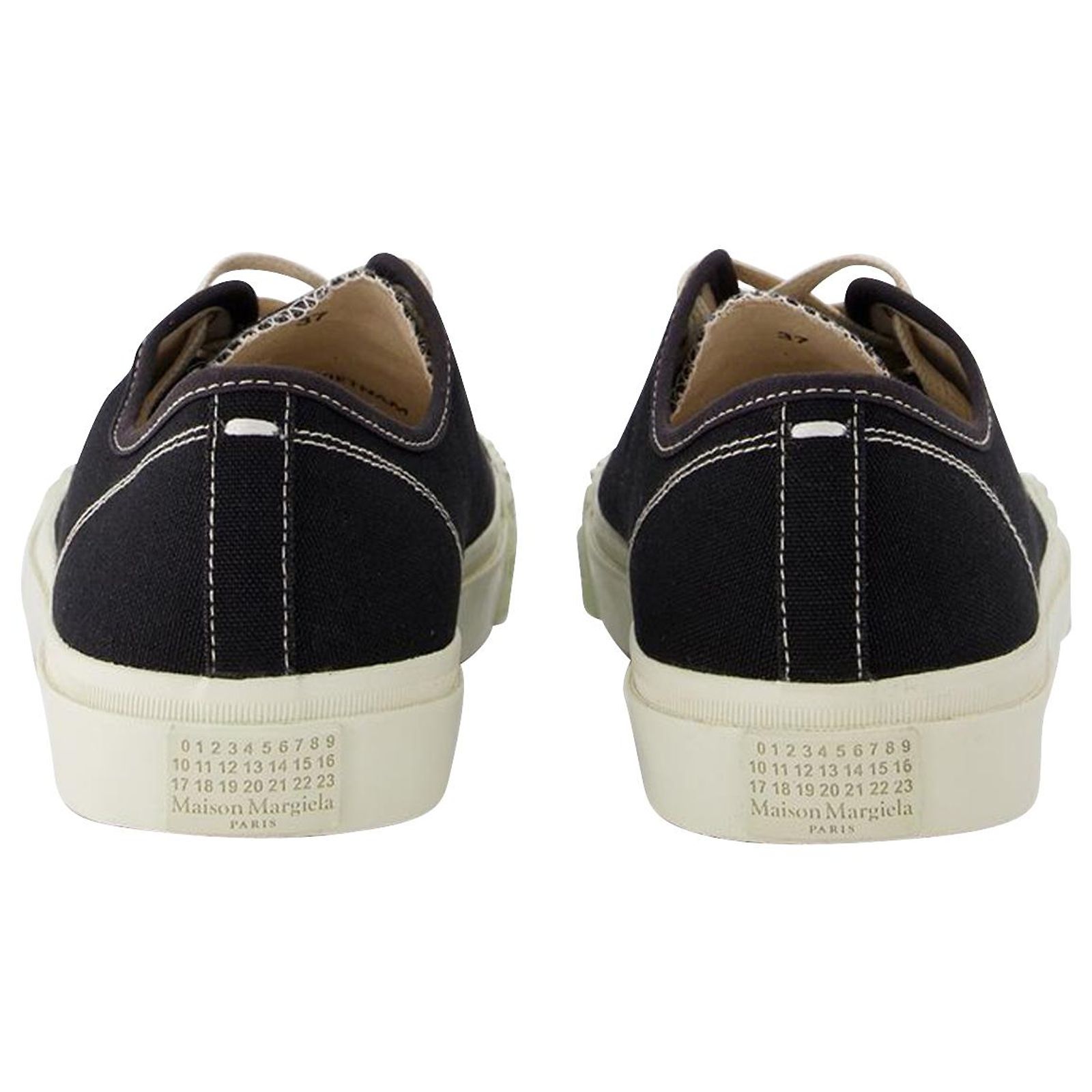 Baskets Maison Martin Margiela Réplique En Cuir Et Daim - Taille 9 US Homme - Occasion - Blanc