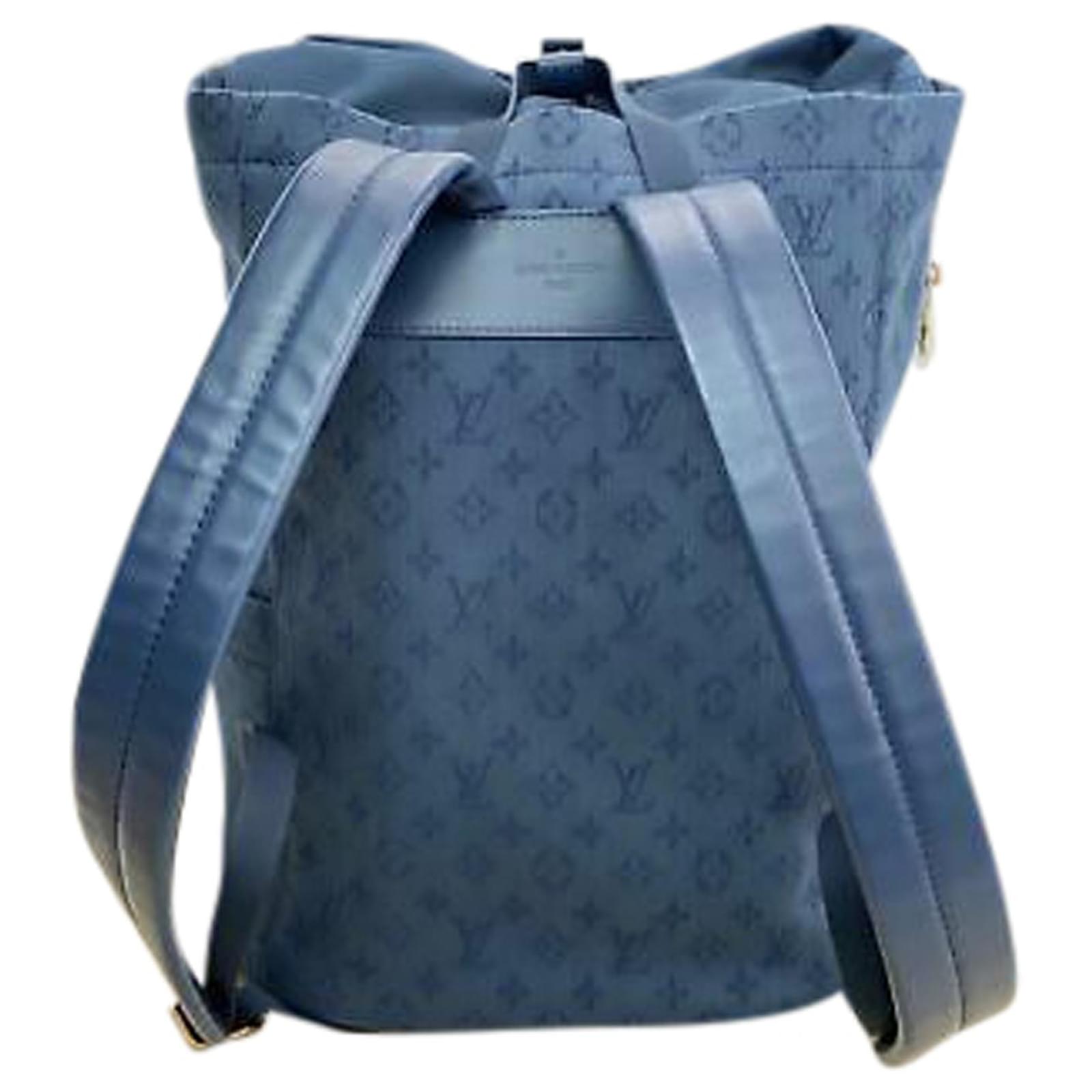 Blue Monogram Denim Chalk Backpack