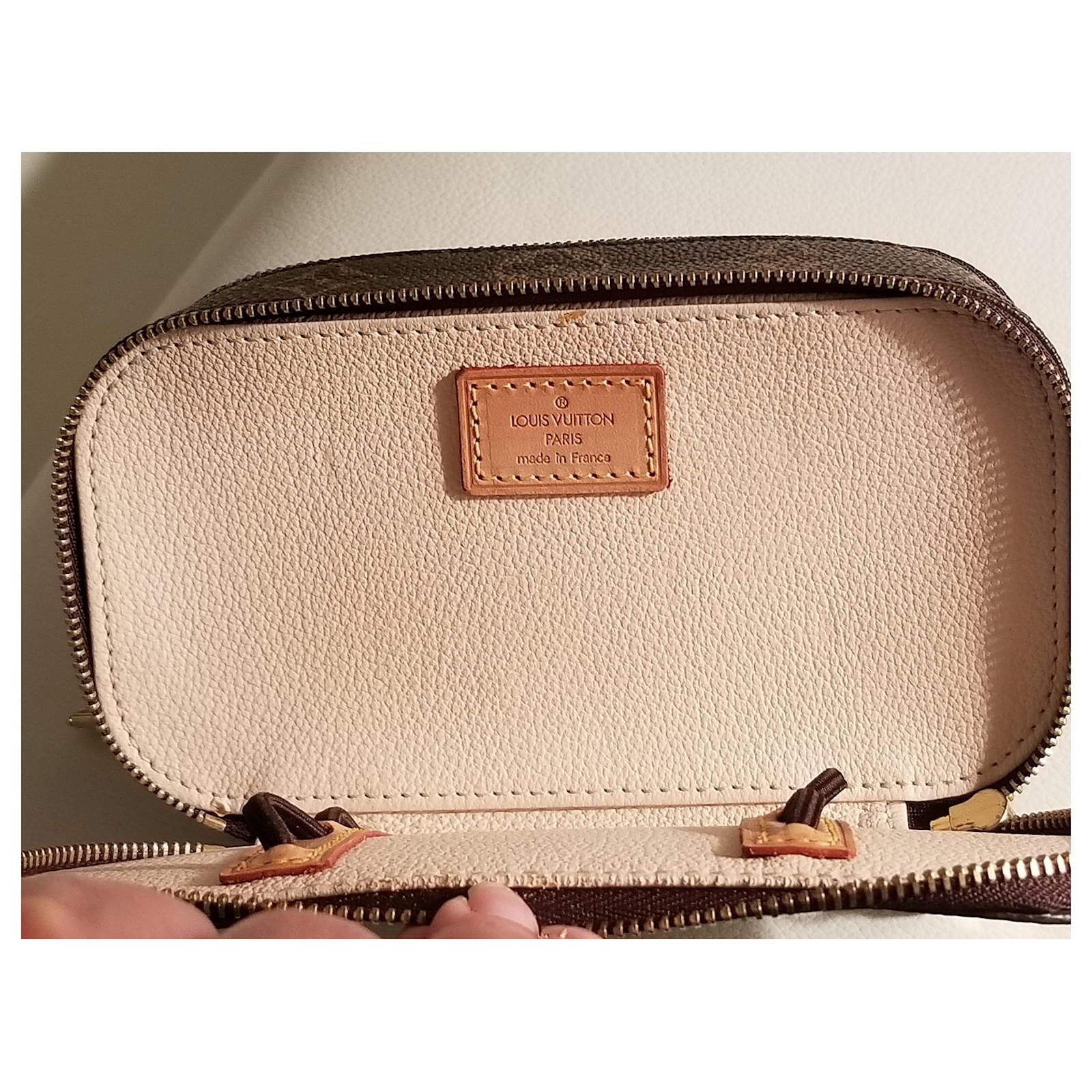 Vintage Louis Vuitton Monogram Brown Trousse Blush Cosmetic Case –