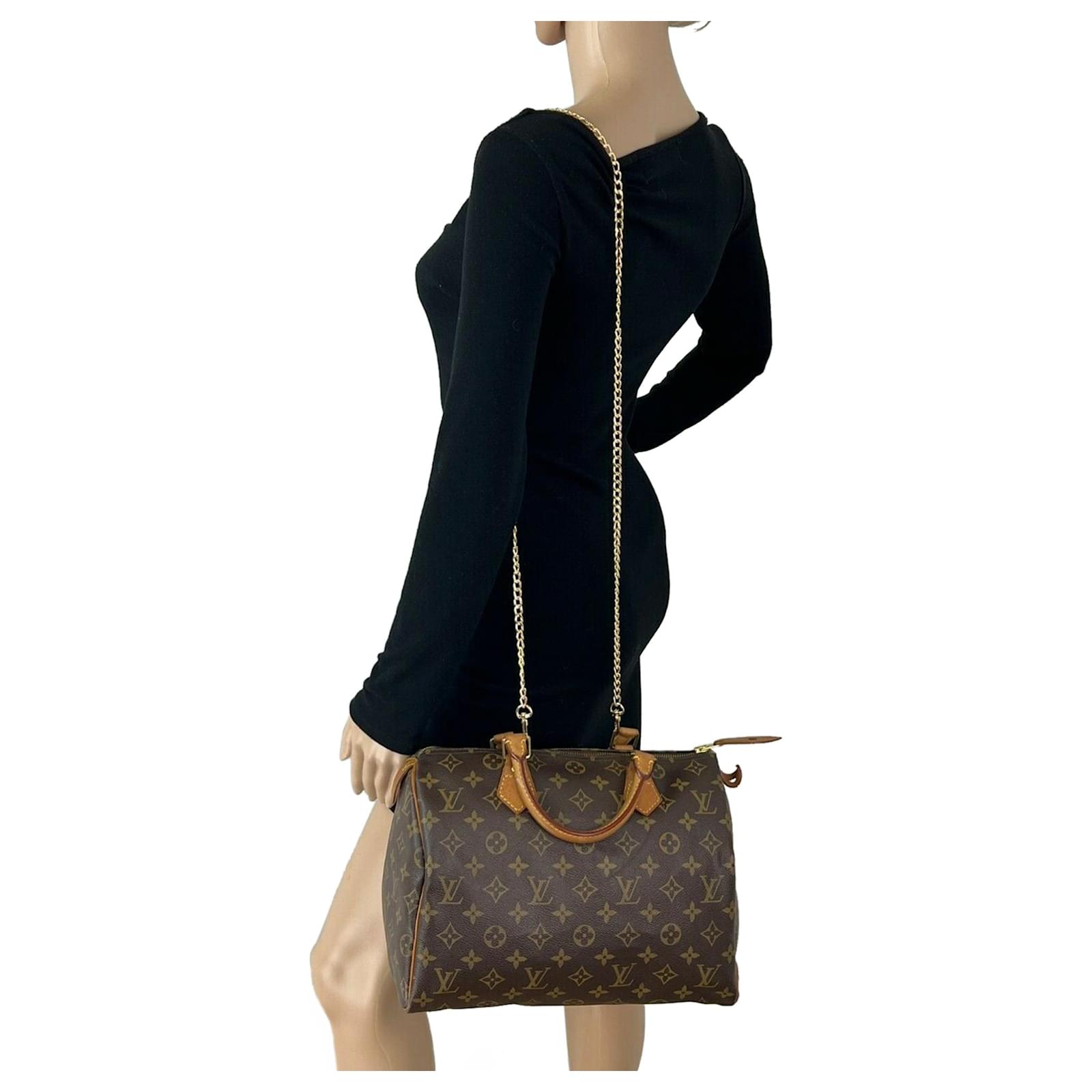 Louis Vuitton Louis Vuitton Hand Bag Monogram Speedy 30 Crossbody Bag Added  Chain C53 Leather ref.639530 - Joli Closet