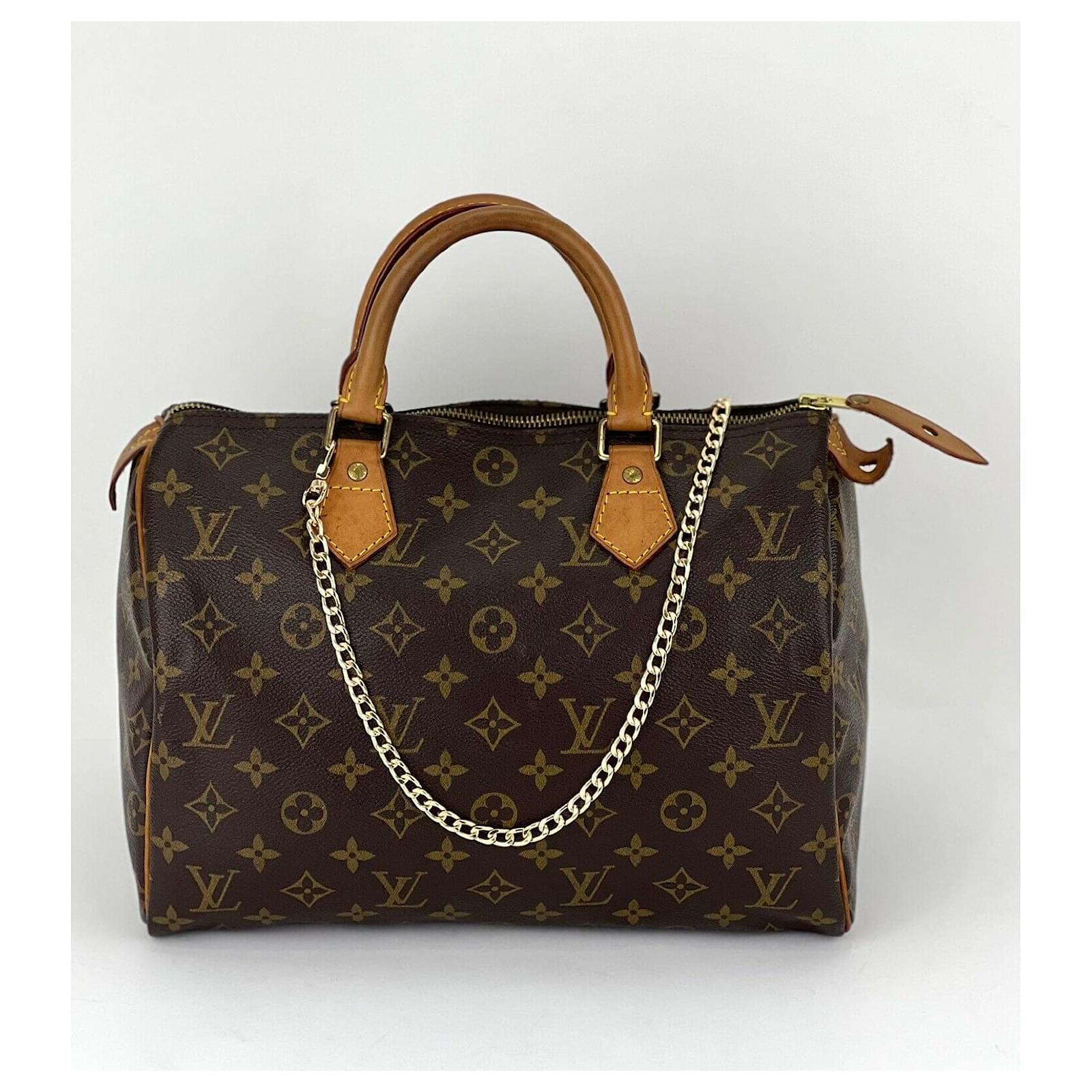 Louis Vuitton Louis Vuitton Hand Bag Monogram Speedy 30 Crossbody Bag Added  Chain C53 Leather ref.639530 - Joli Closet