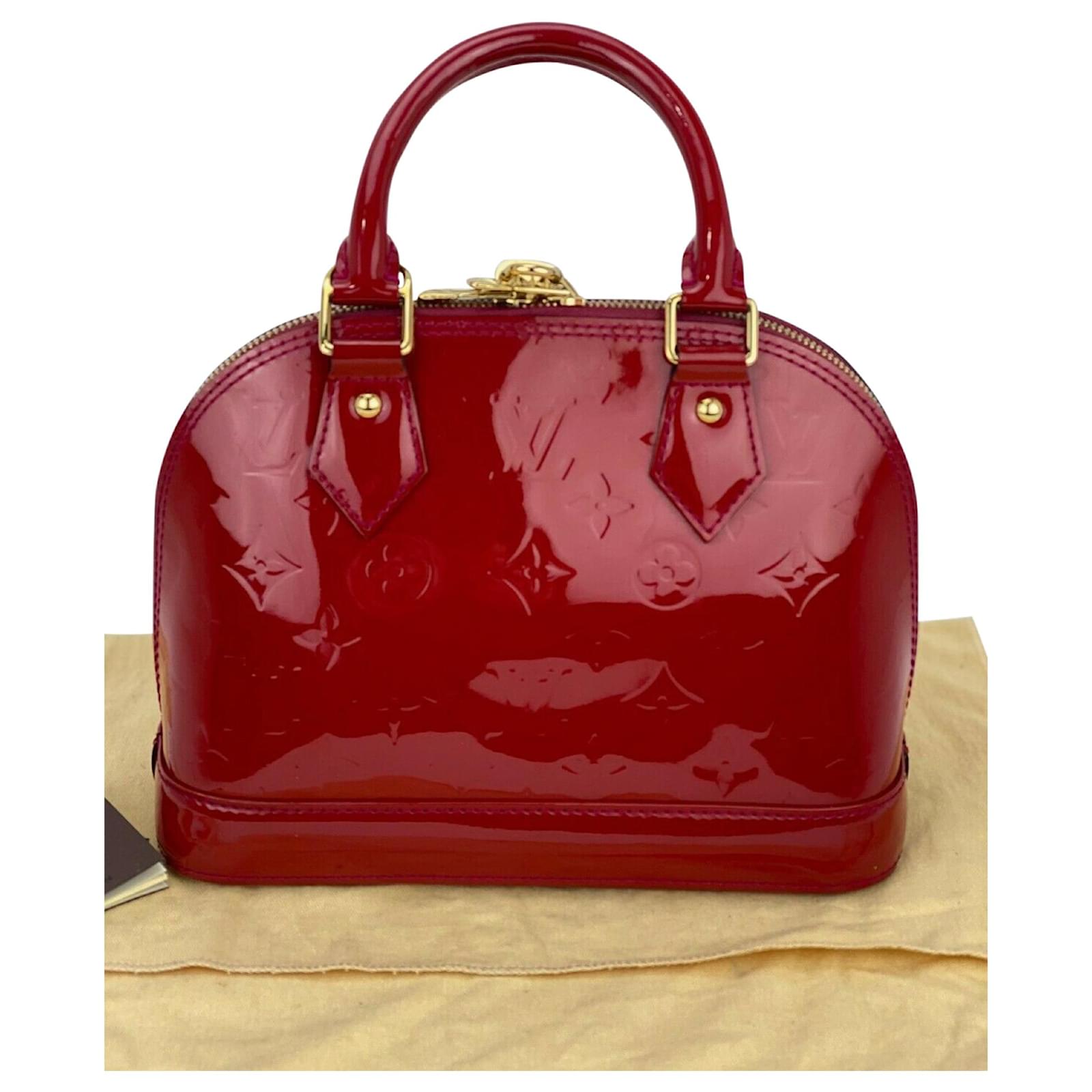 Louis Vuitton Alma Vernis Bb Rose Indien Red Patent Leather