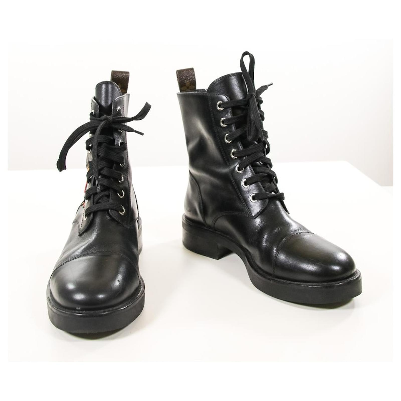 louis vuitton boots 37 Black Leather ref.640599 - Joli Closet