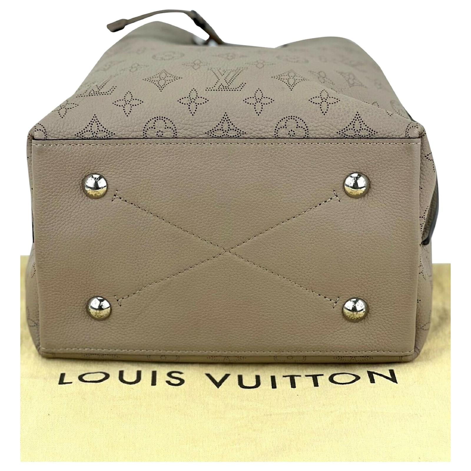 Louis Vuitton Tasche Muria Mahina schwarz silber mit braunem