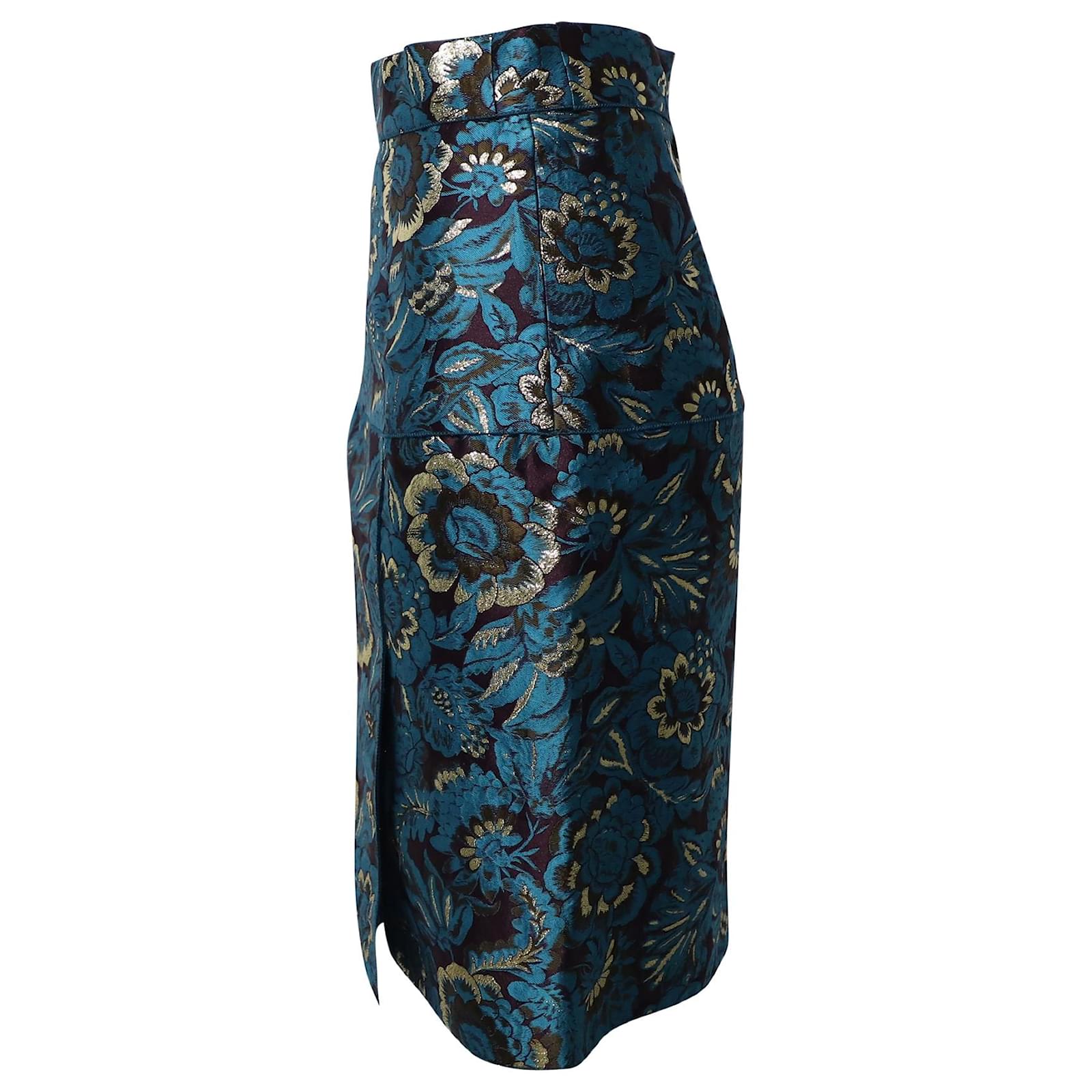 Jupe Courte Dolce & Gabbana – Motif Floral Jacquard Multicolore – Taille L (IT44/US10)