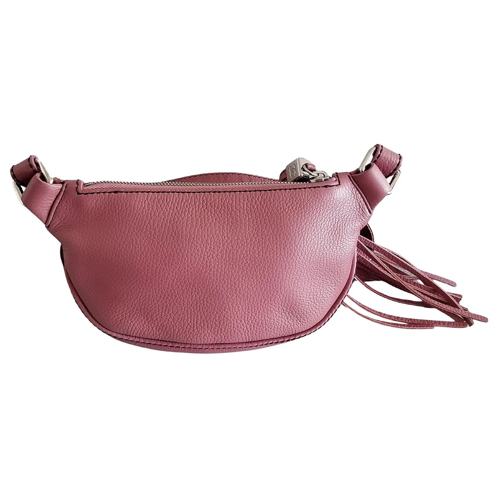Chanel Pink Pebbled Leather Crossbody Bag –