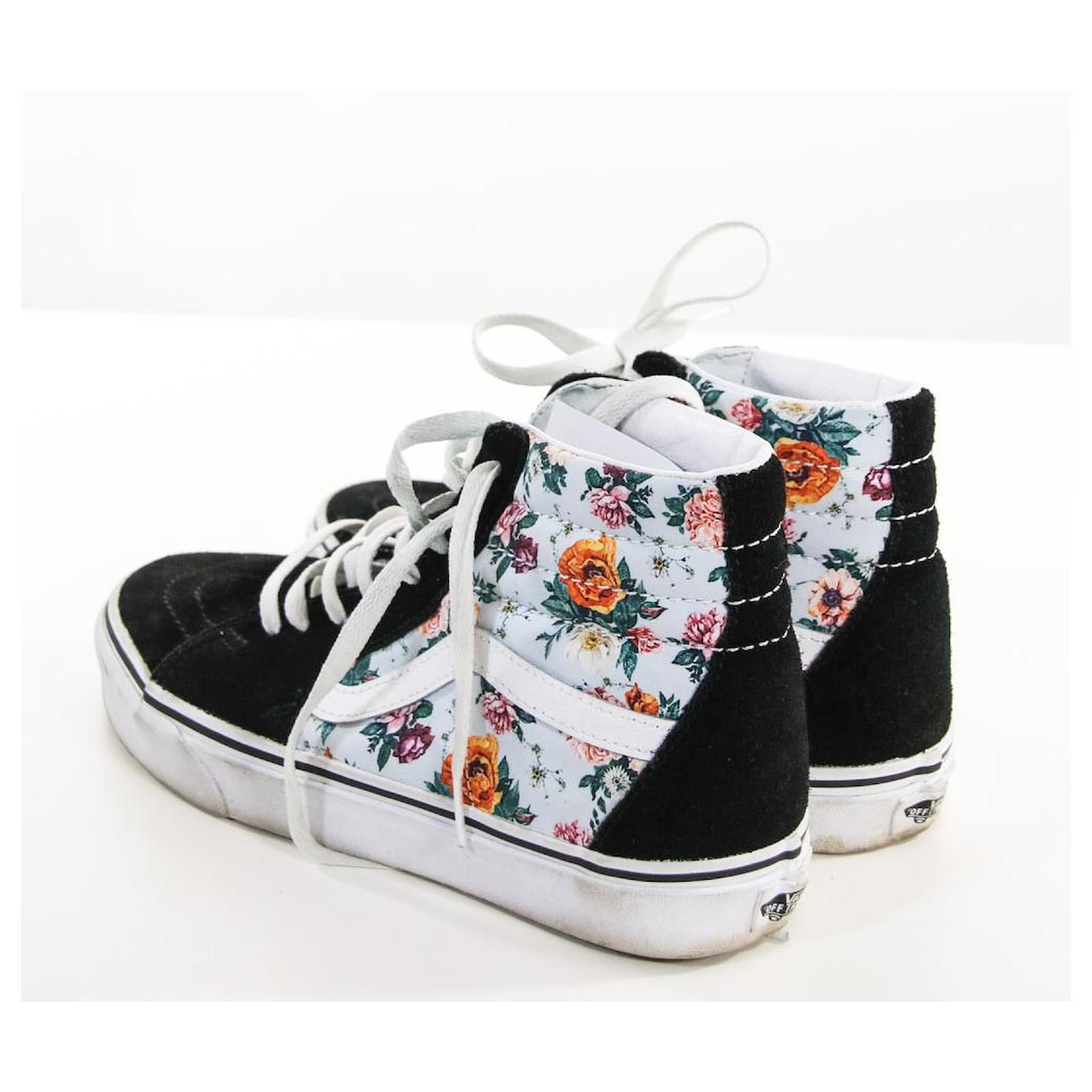 Tenis vans floral cano clearance alto