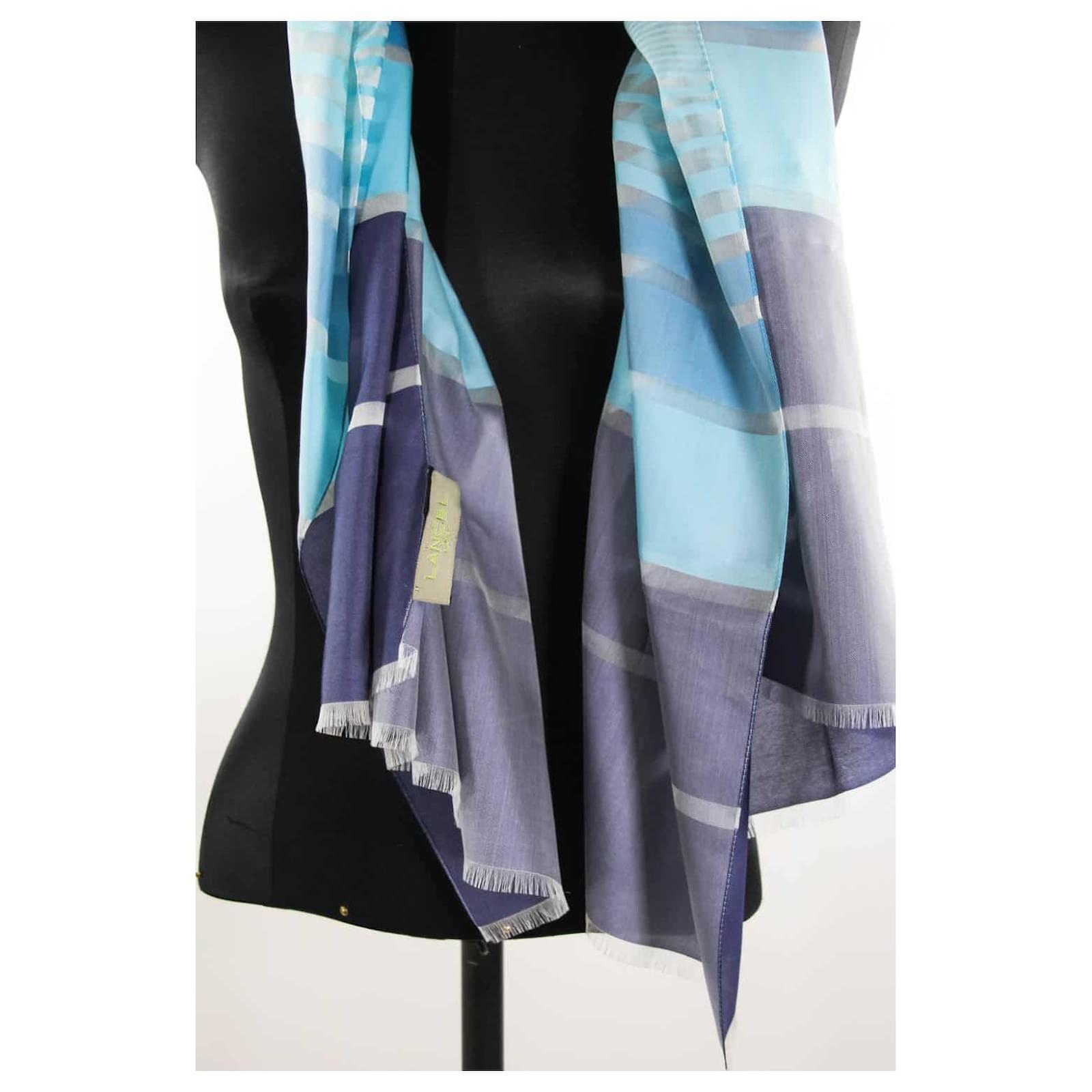 Foulard Lancel Soie Bleu ref.643889 Joli Closet