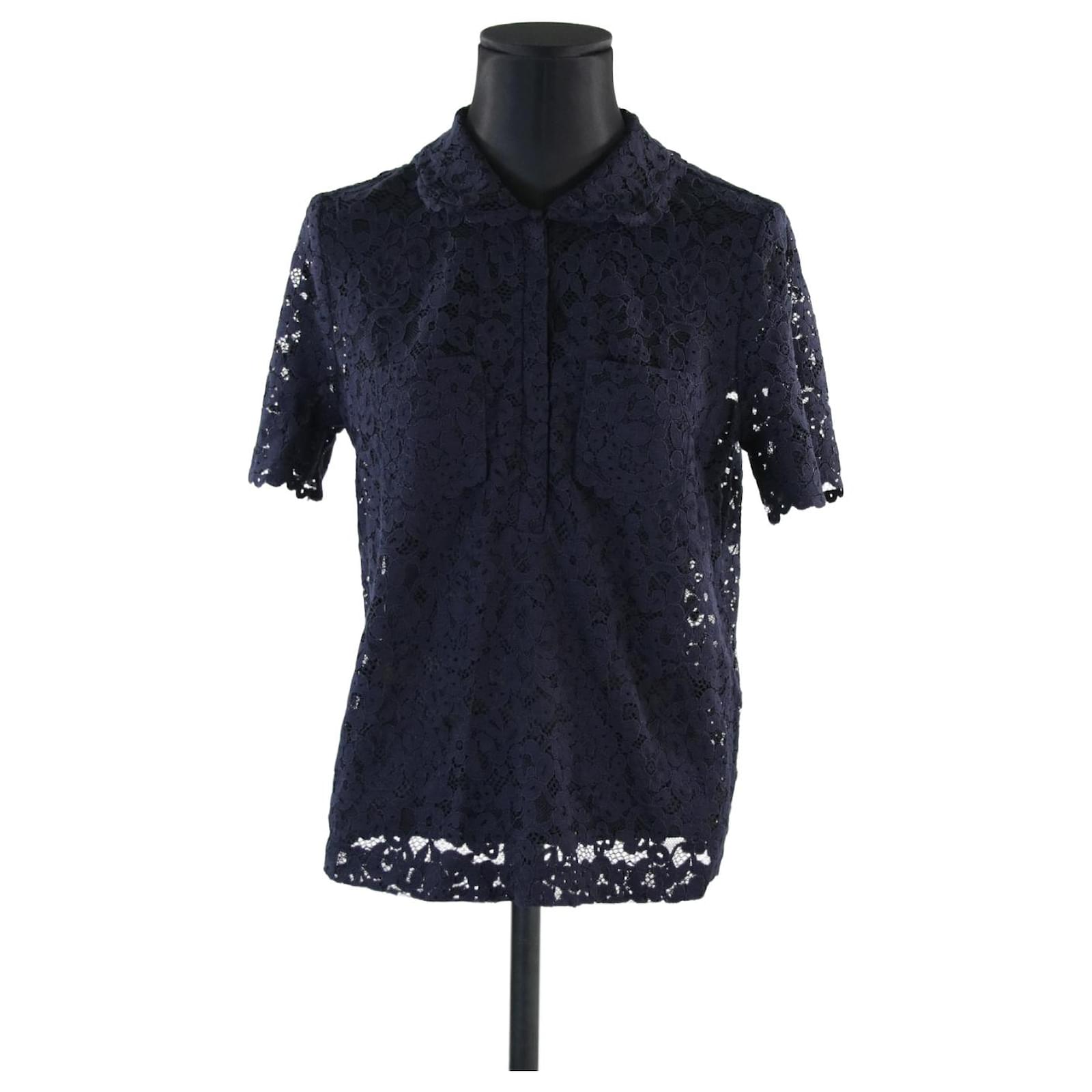 Chemise Claudie Pierlot Taille 40 - Manches Longues Blanc, Rose, Bleu à Fleurs - Occasion TBE
