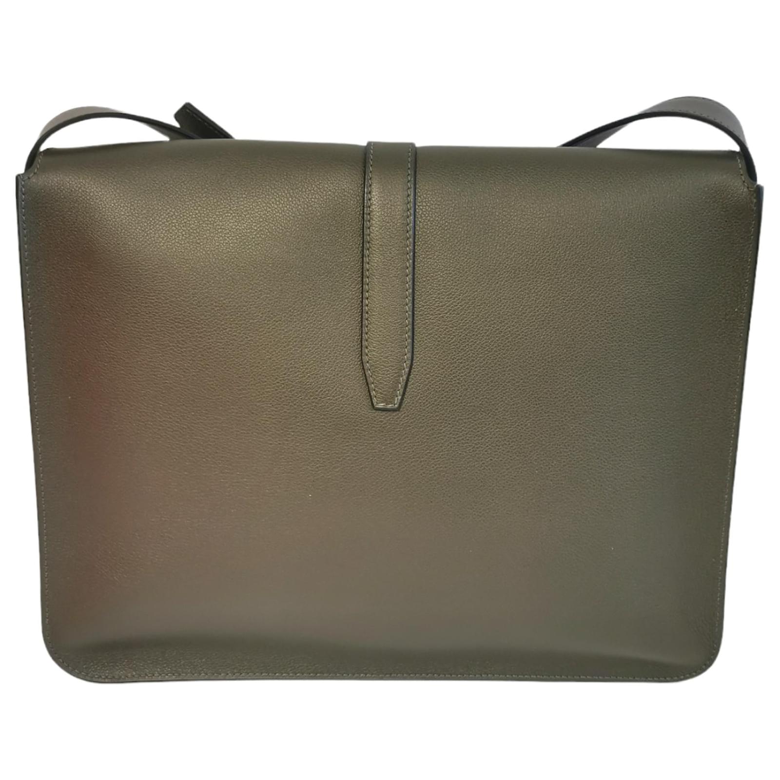 Hermès Steve Light Messenger Bag Vert Maquis Togo Green Leather