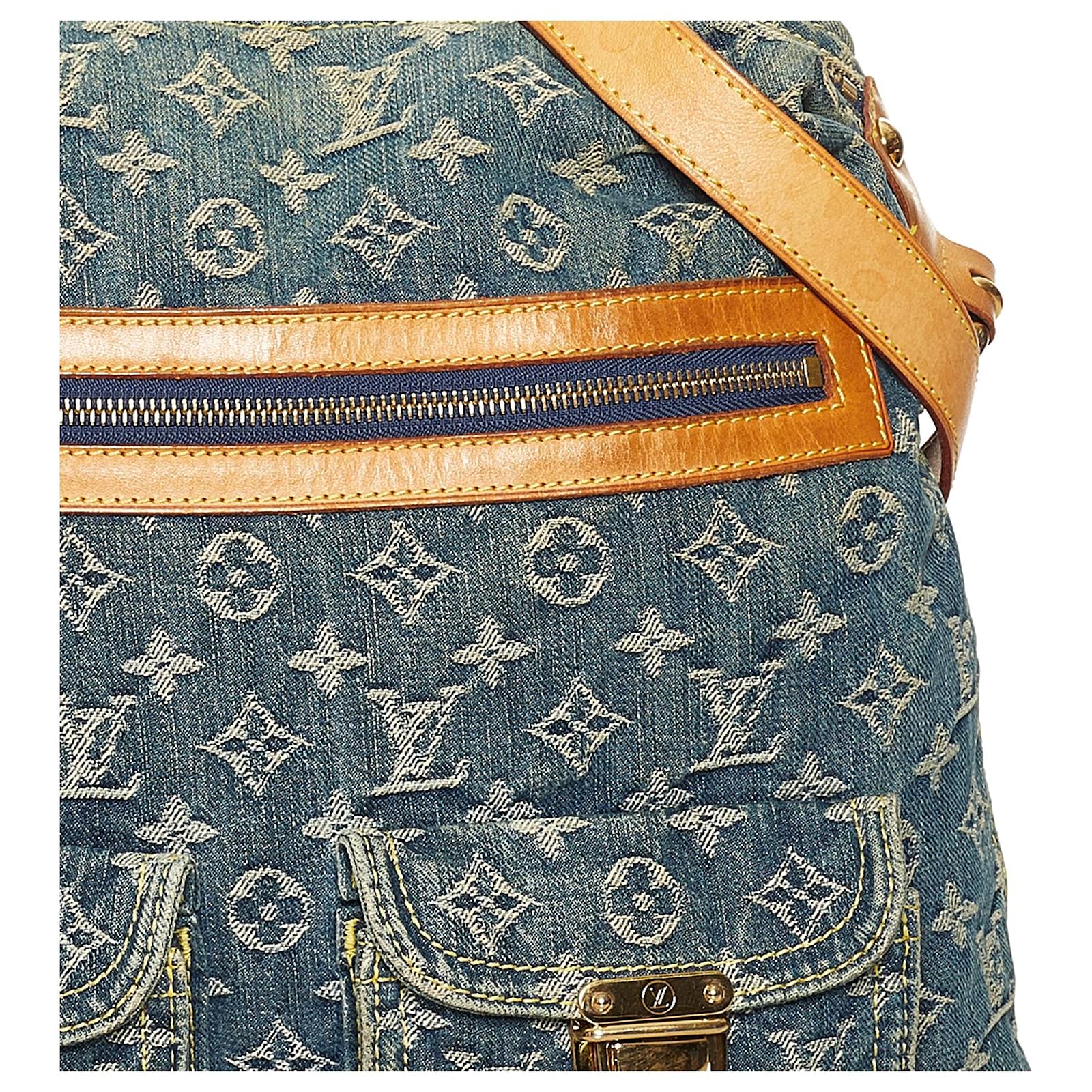 LOUIS VUITTON Monogram Blue Denim Baggy GM Shoulder Bag