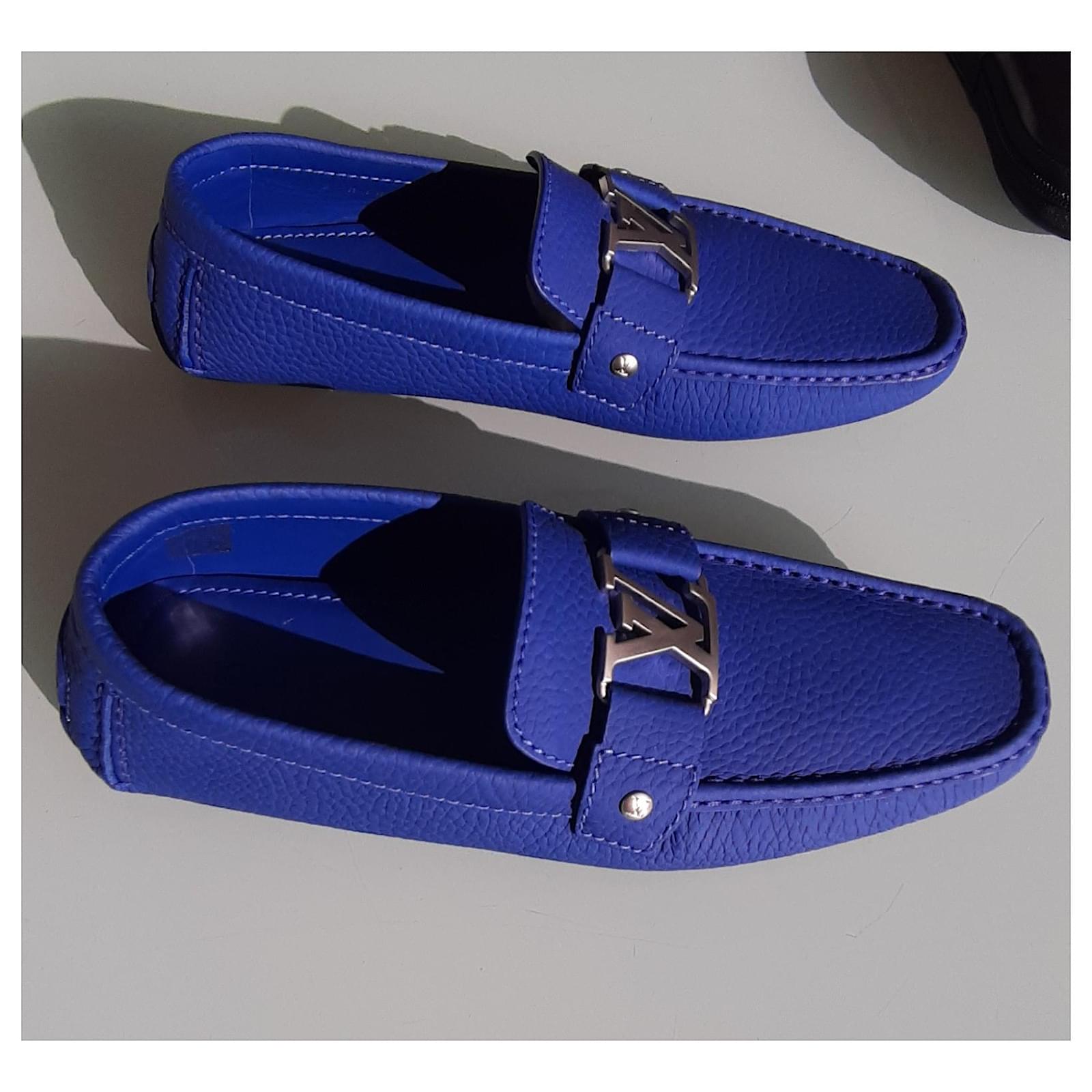 Louis Vuitton Loafers Slip ons Blue Leather ref.10481 - Joli Closet