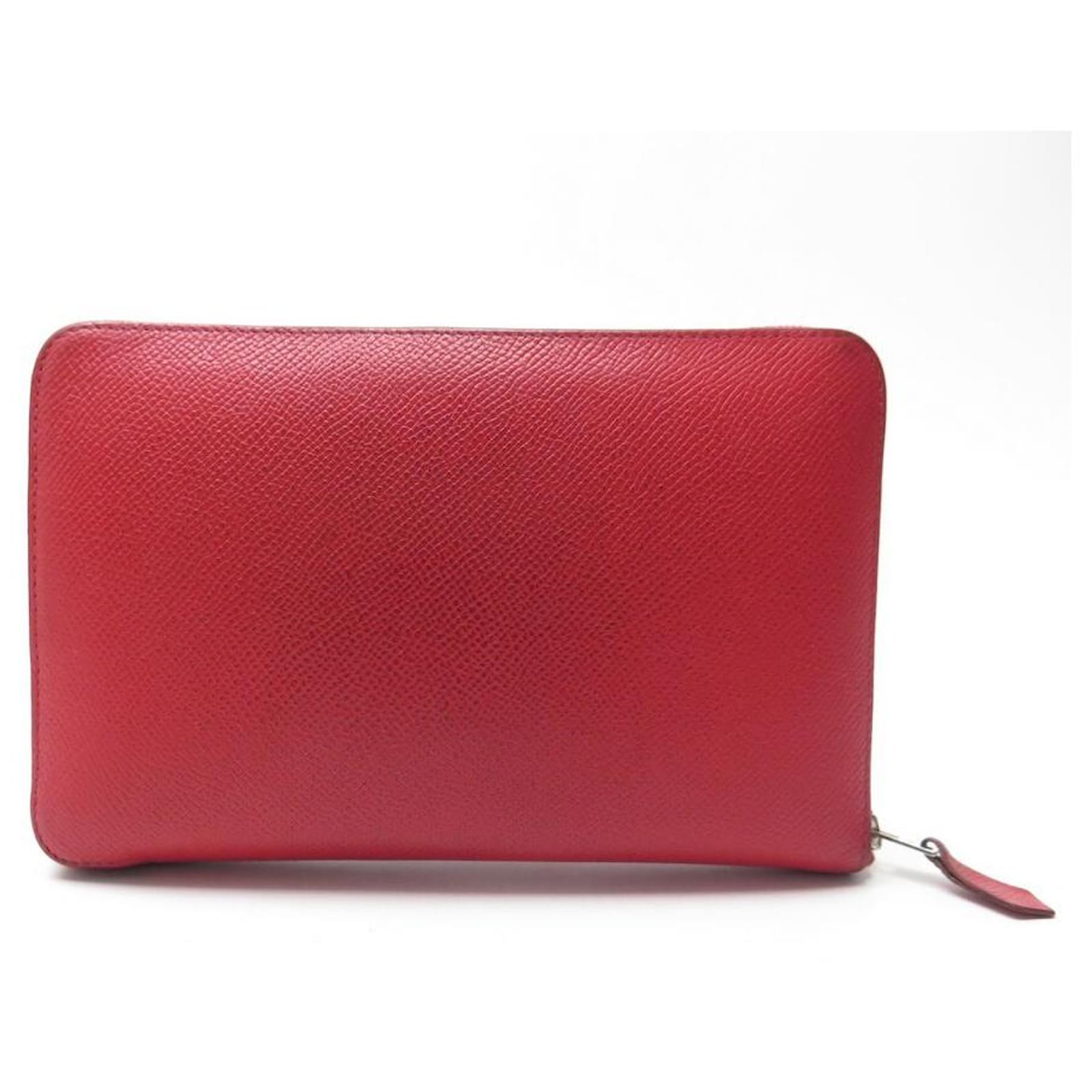 MSLSOZ Damen Geldbörse Rot - Kompakte Leder Clutch