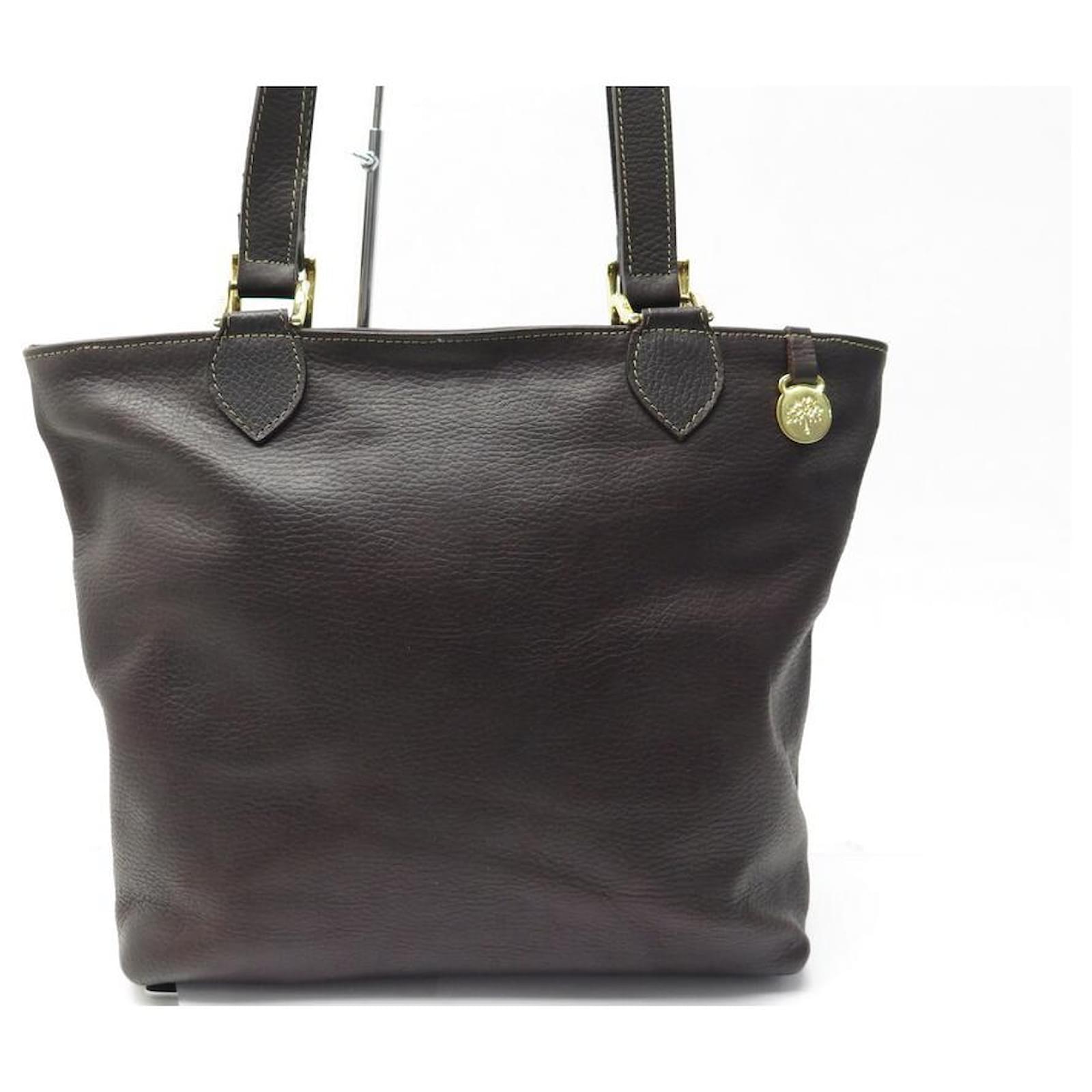 VINTAGE MULBERRY SHOULDER BAG BROWN GRAIN LEATHER BROWN HAND BAG ref.650159  - Joli Closet