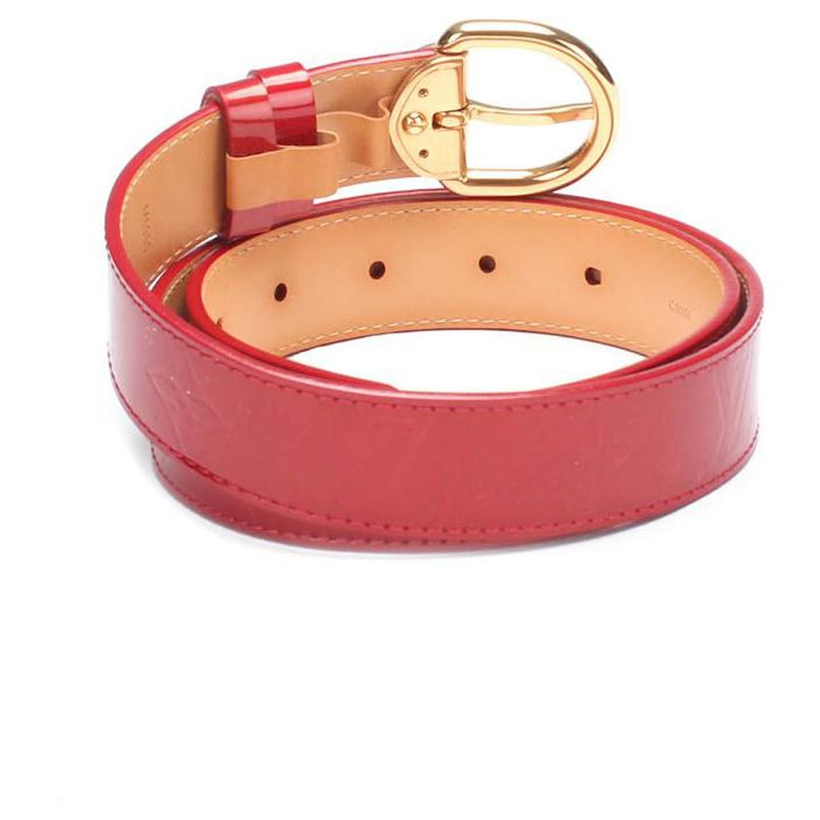 Louis Vuitton Monogram Vernis Ceinture Belt Red Leather Patent leather  ref.628204 - Joli Closet