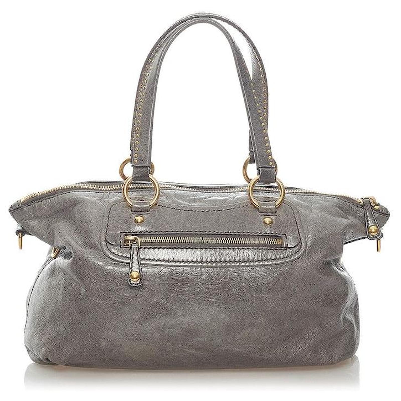 Miu Miu Vitello Lux Crystal Heart Handbag Grey Leather Pony Miu Miu Vitello Lux Crystal Heart Handbag Grey Leather Pony