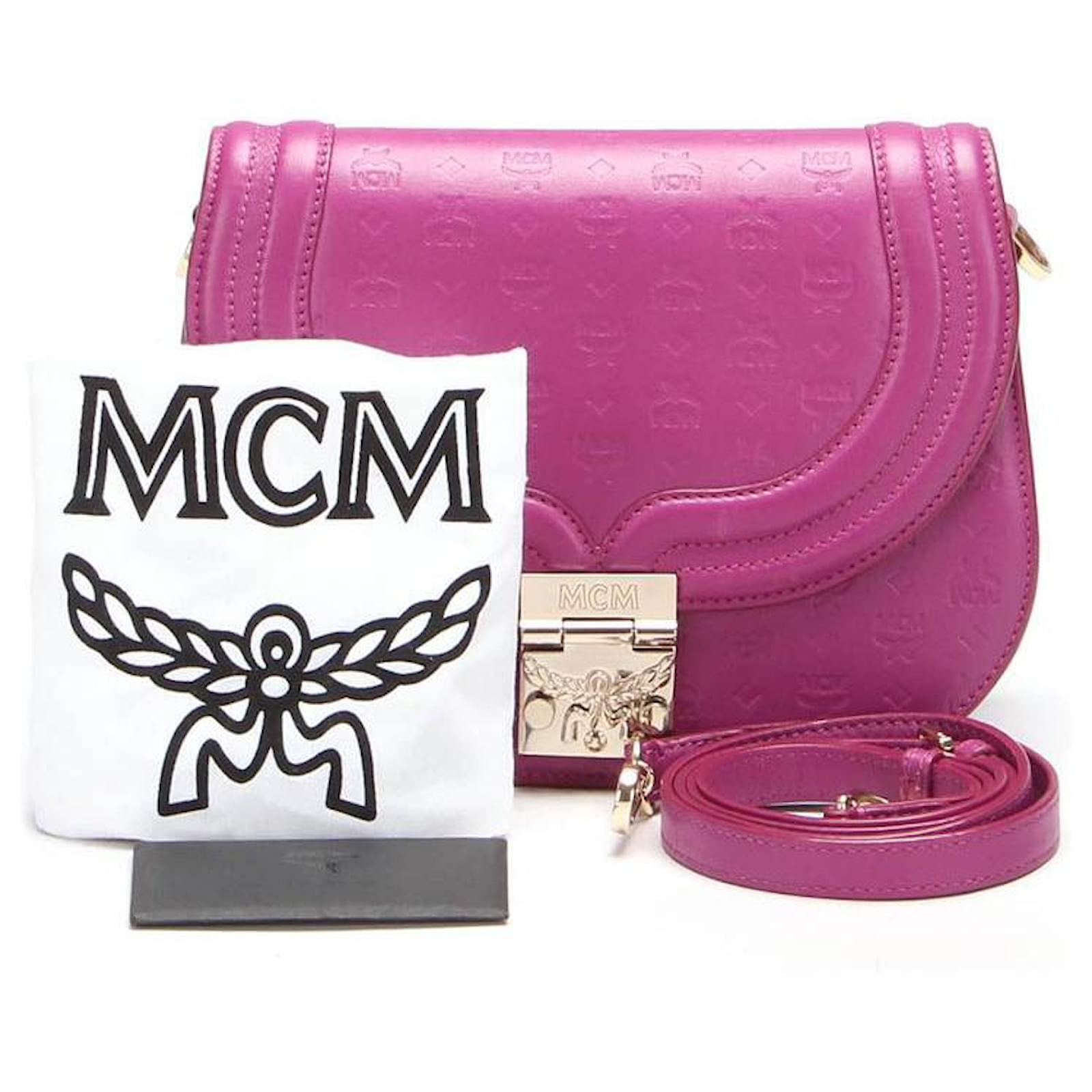 mcm Visetos Leather Trisha Crossbody Bag purple Pony style calfskin ref.650391 Joli Closet